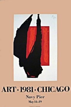 Vintage Robert Motherwell, Art Chicago, limited edition lithographic poster