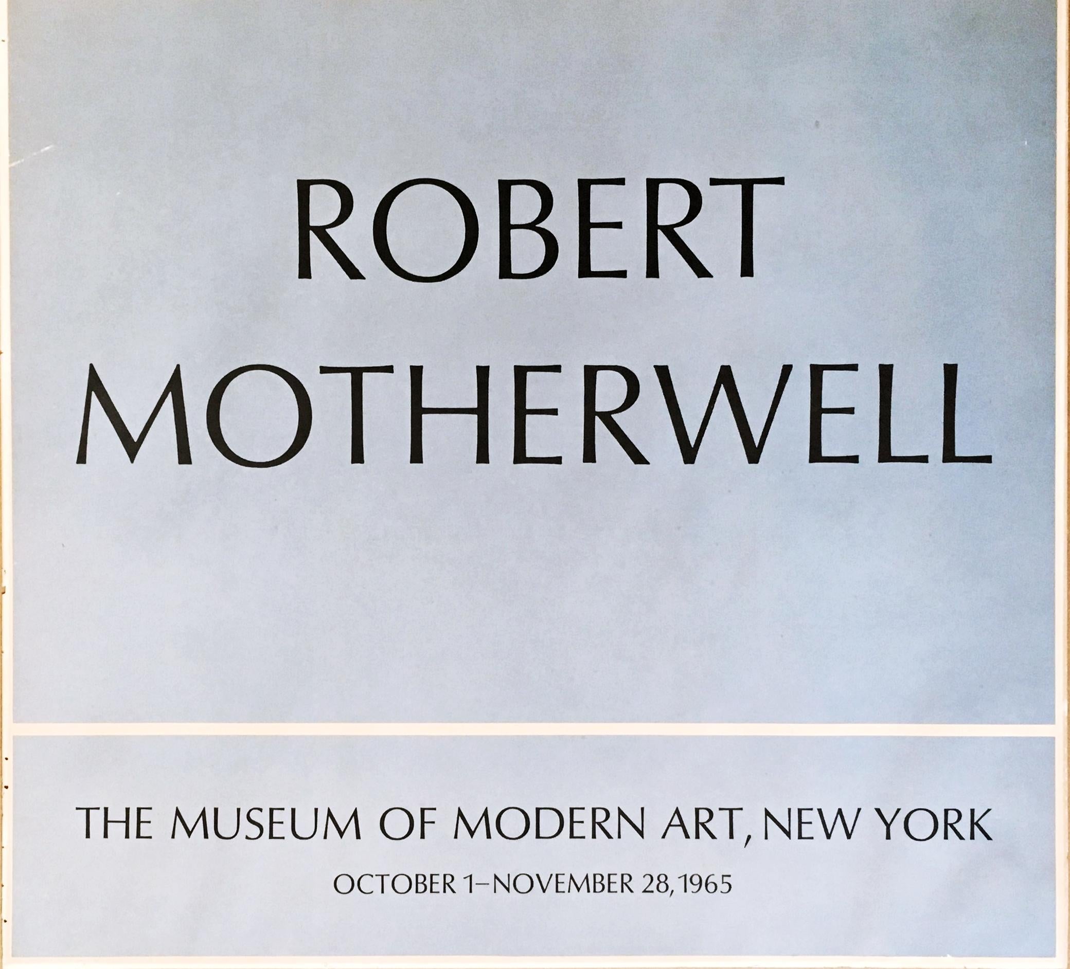 Robert Motherwell
Robert Motherwell at MOMA (Hand signed and inscribed by Robert Motherwell), 1965
Offset Lithograph Poster (hand signed and inscribed by Robert Motherwell to Vincent Fontana
Hand signed and inscribed by Robert Motherwell on the