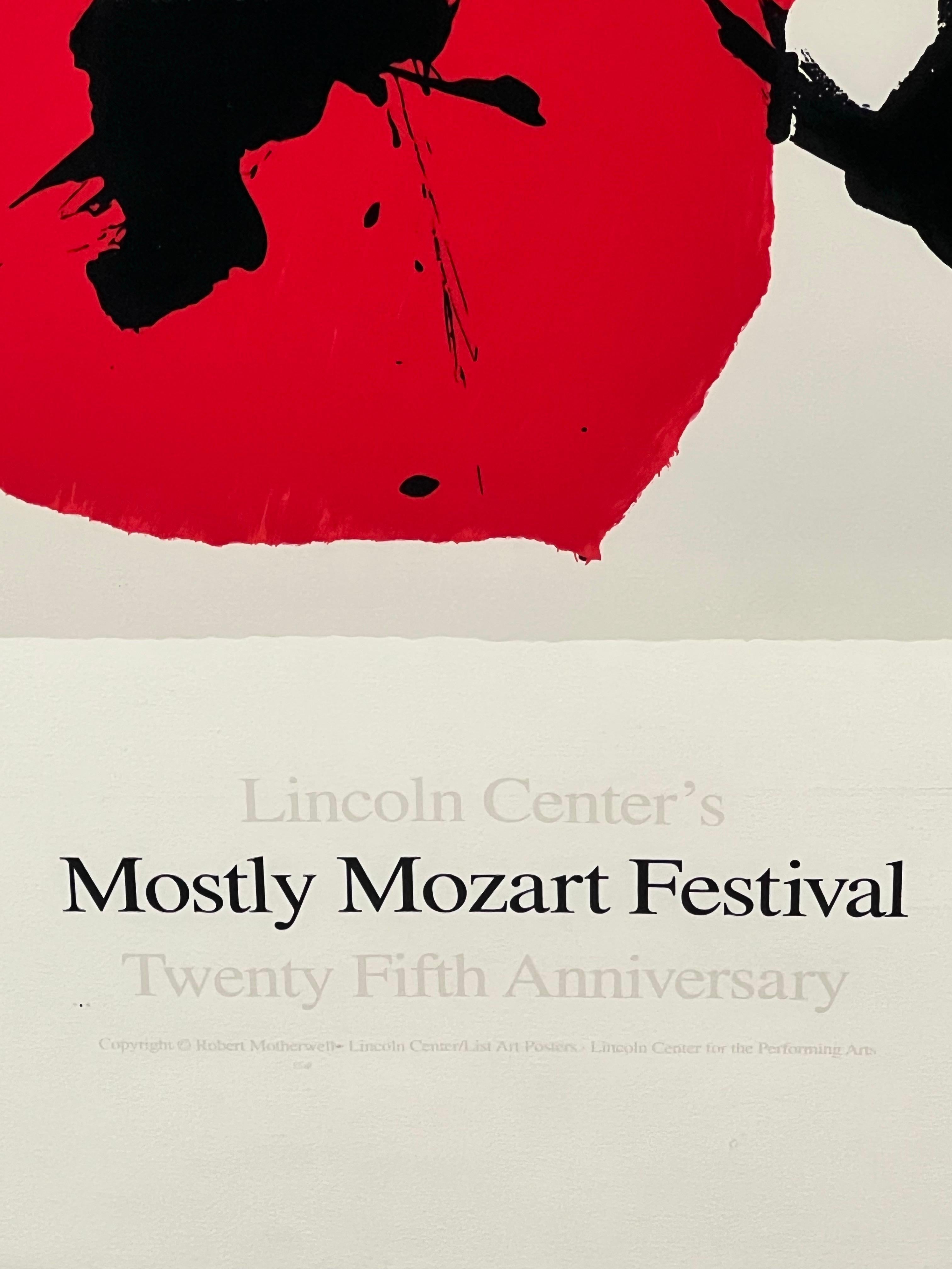 Robert Motherwell Lincoln Center Mostly Mozart  Sérigraphie du 25e anniversaire en vente 10