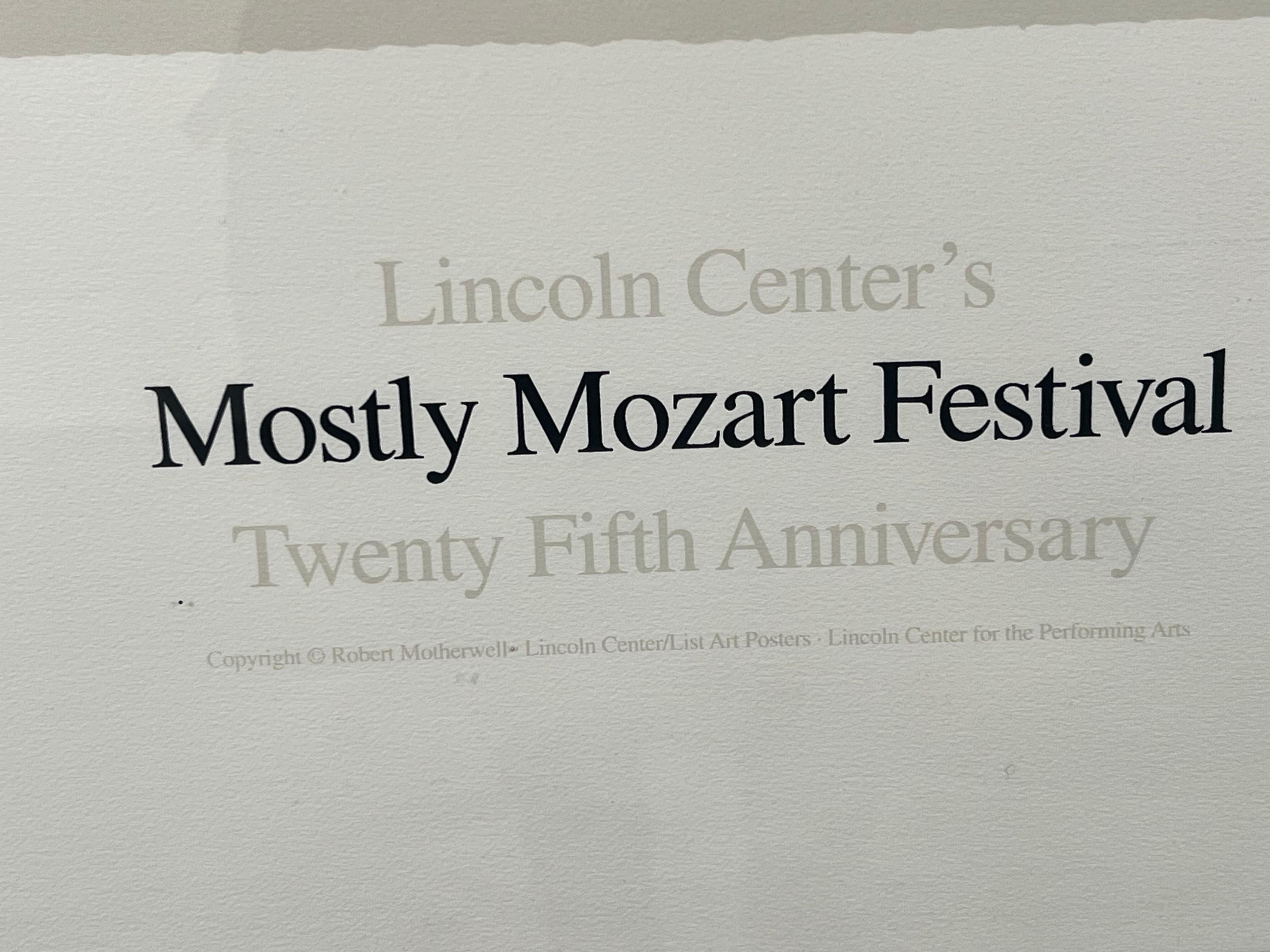 Robert Motherwell Lincoln Center Mostly Mozart  Sérigraphie du 25e anniversaire en vente 11