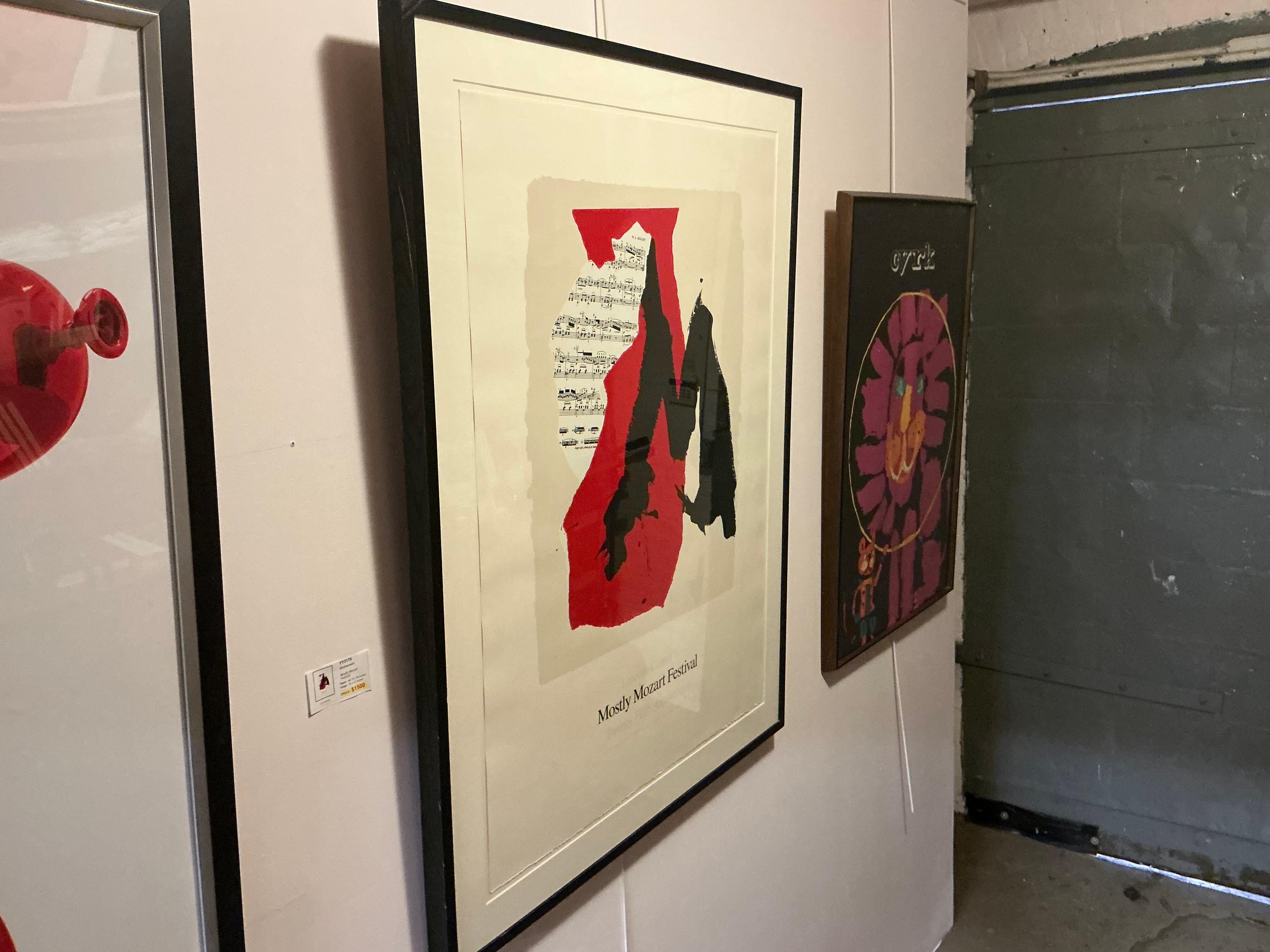 Robert Motherwell Mostly Mozart Festival, 1991 First Edition Screen Print For Sale 3