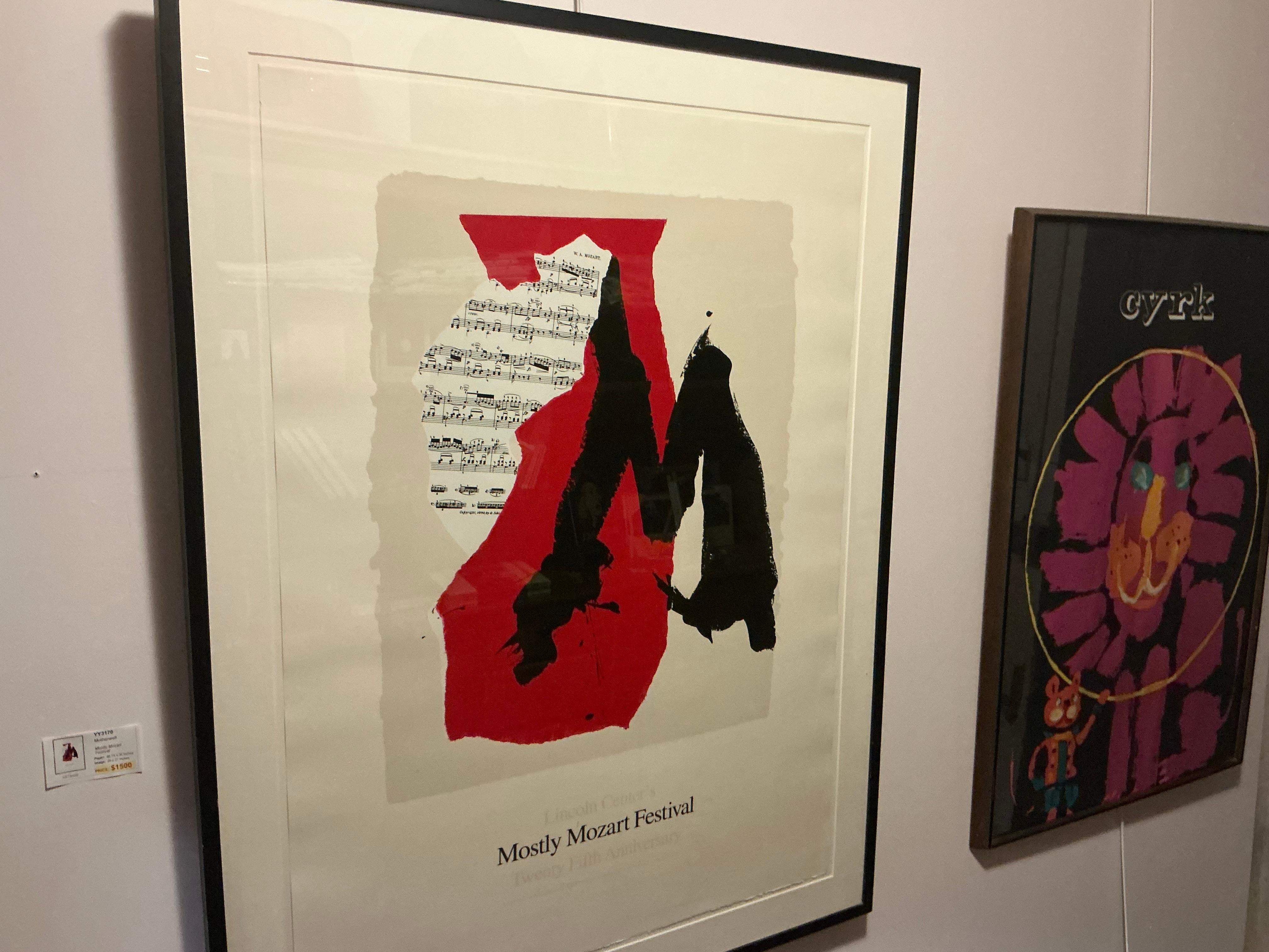 Robert Motherwell Mostly Mozart Festival, 1991 First Edition Screen Print For Sale 4