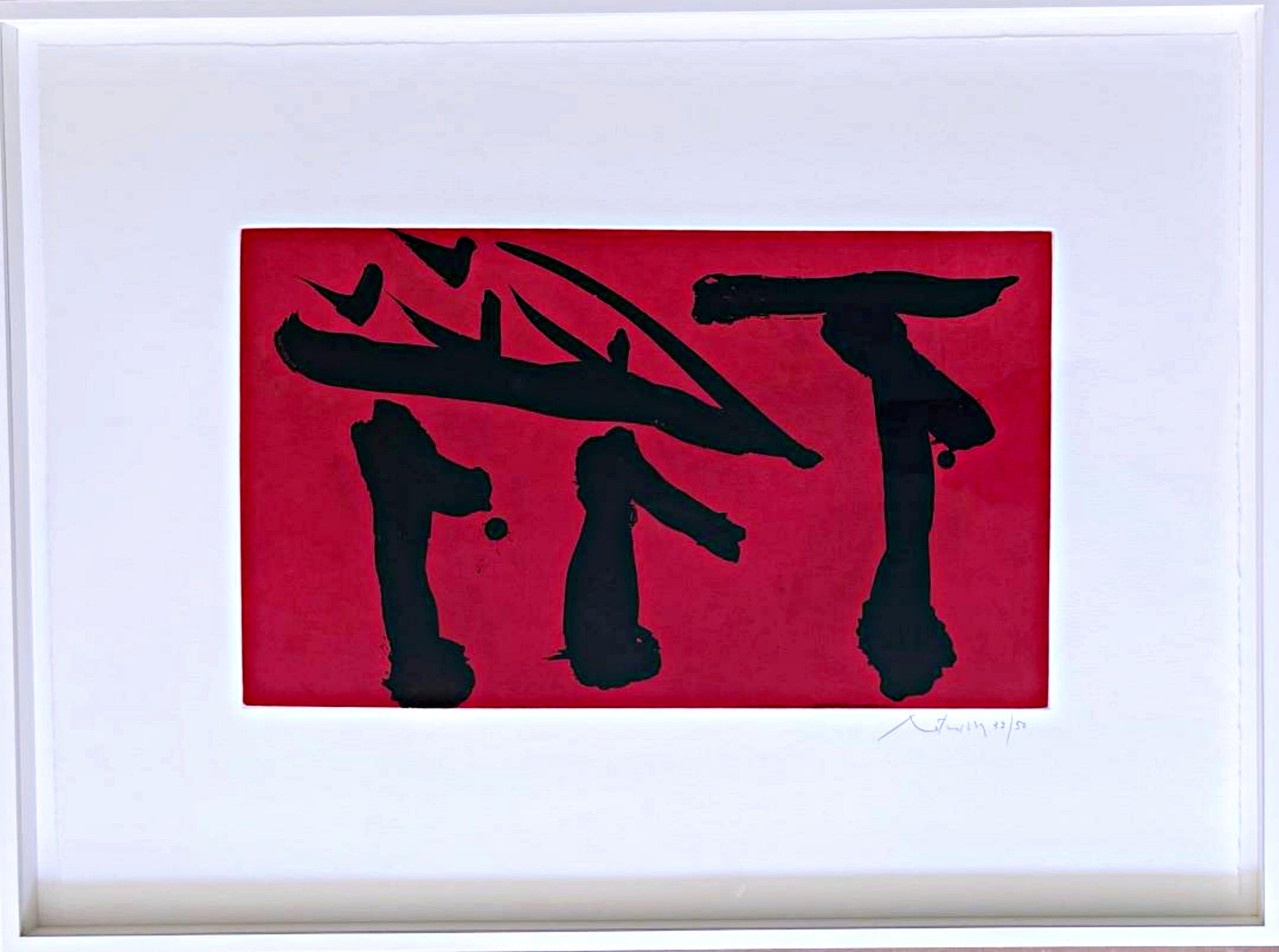 Robert Motherwell - Pull Out All Flags, iconic etching & aquatint, SIgned 33/50