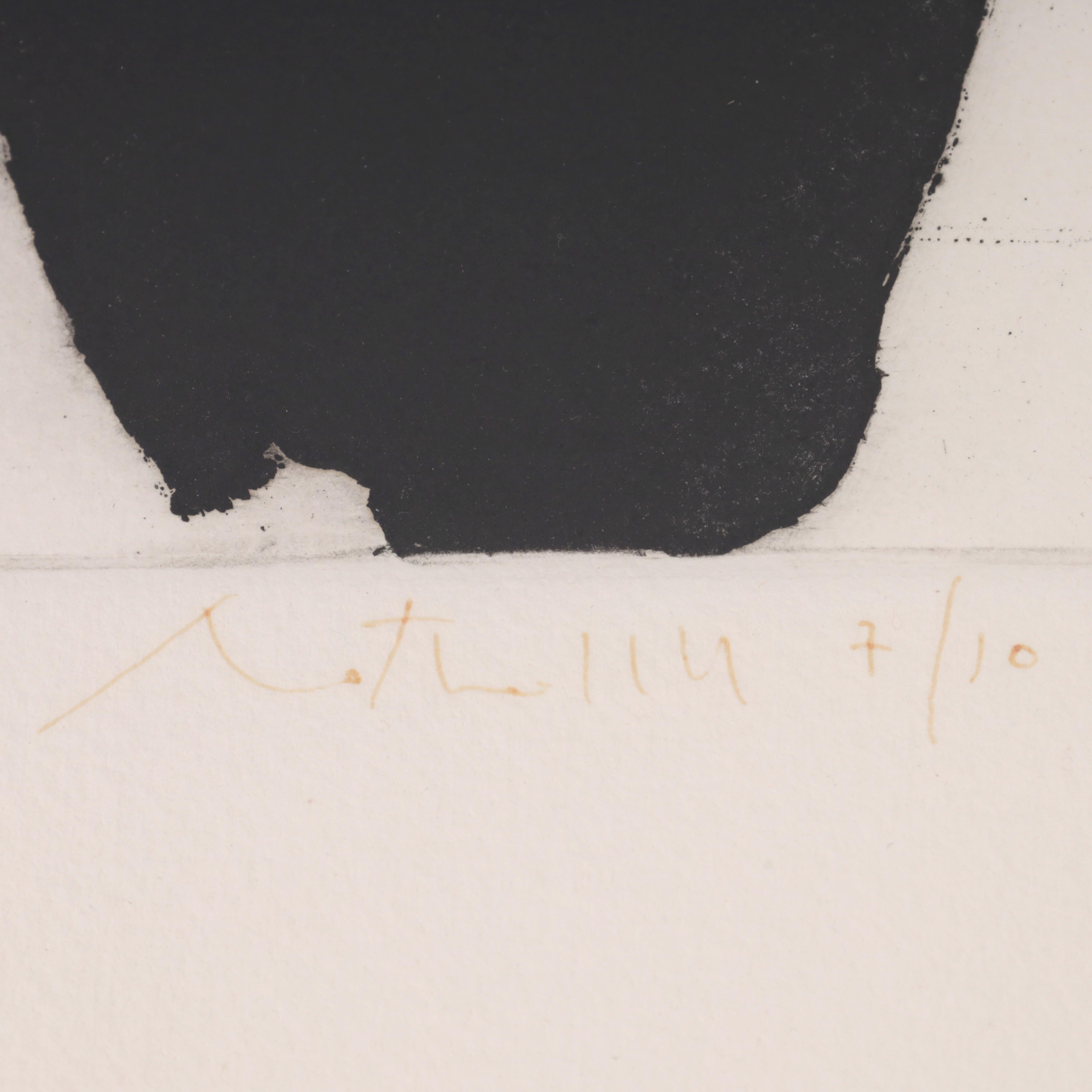 Robert Motherwell RUNNING ELEGY II, YELLOW STATE Etching & Aquatint, 35.5