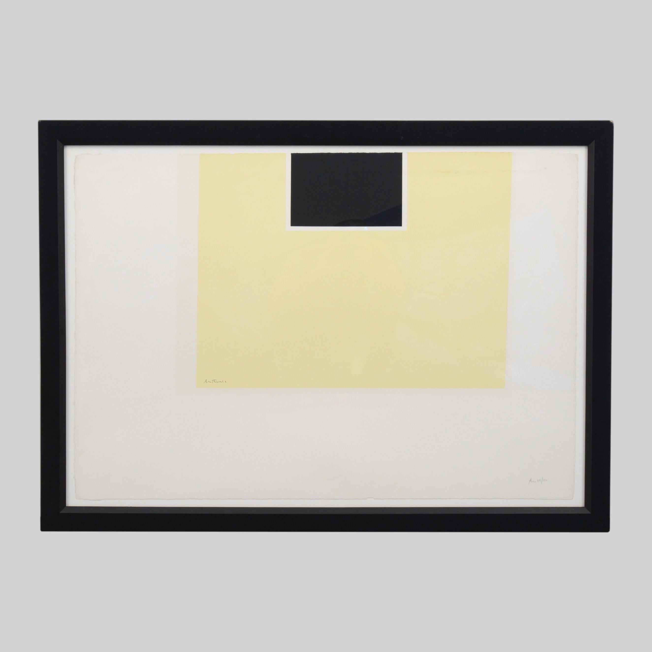 Robert Motherwell UNTITLED (YELLOW/BLACK) Sérigraphie en vente 1