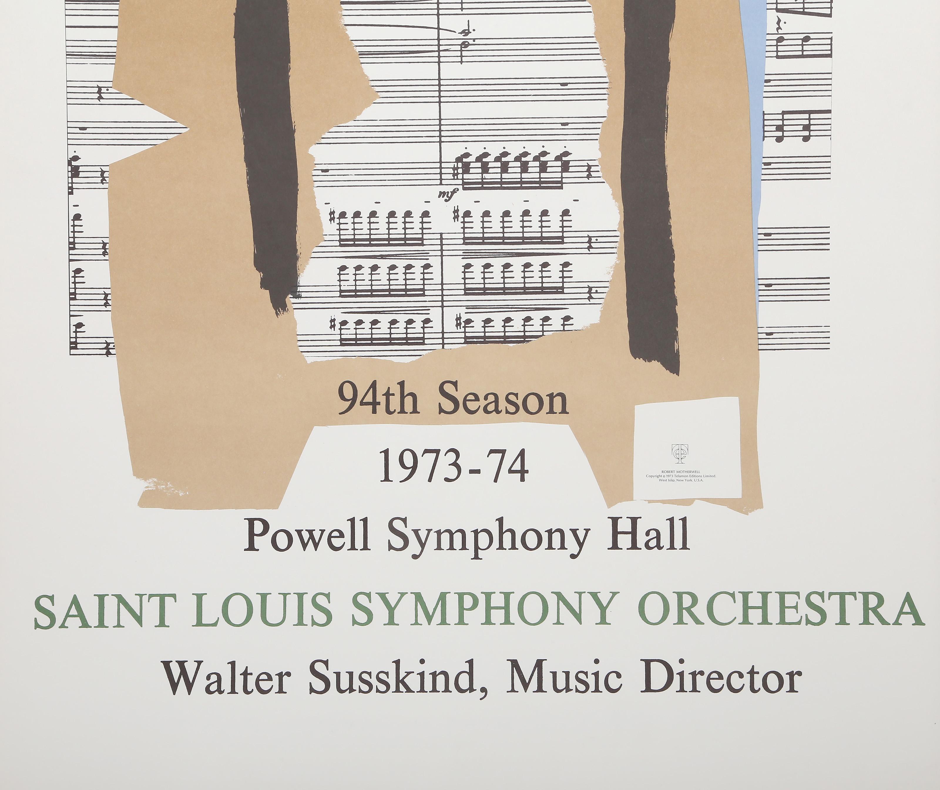 Saint Louis Symphony Orchestra, Abstract Poster by Robert Motherwell For Sale 1