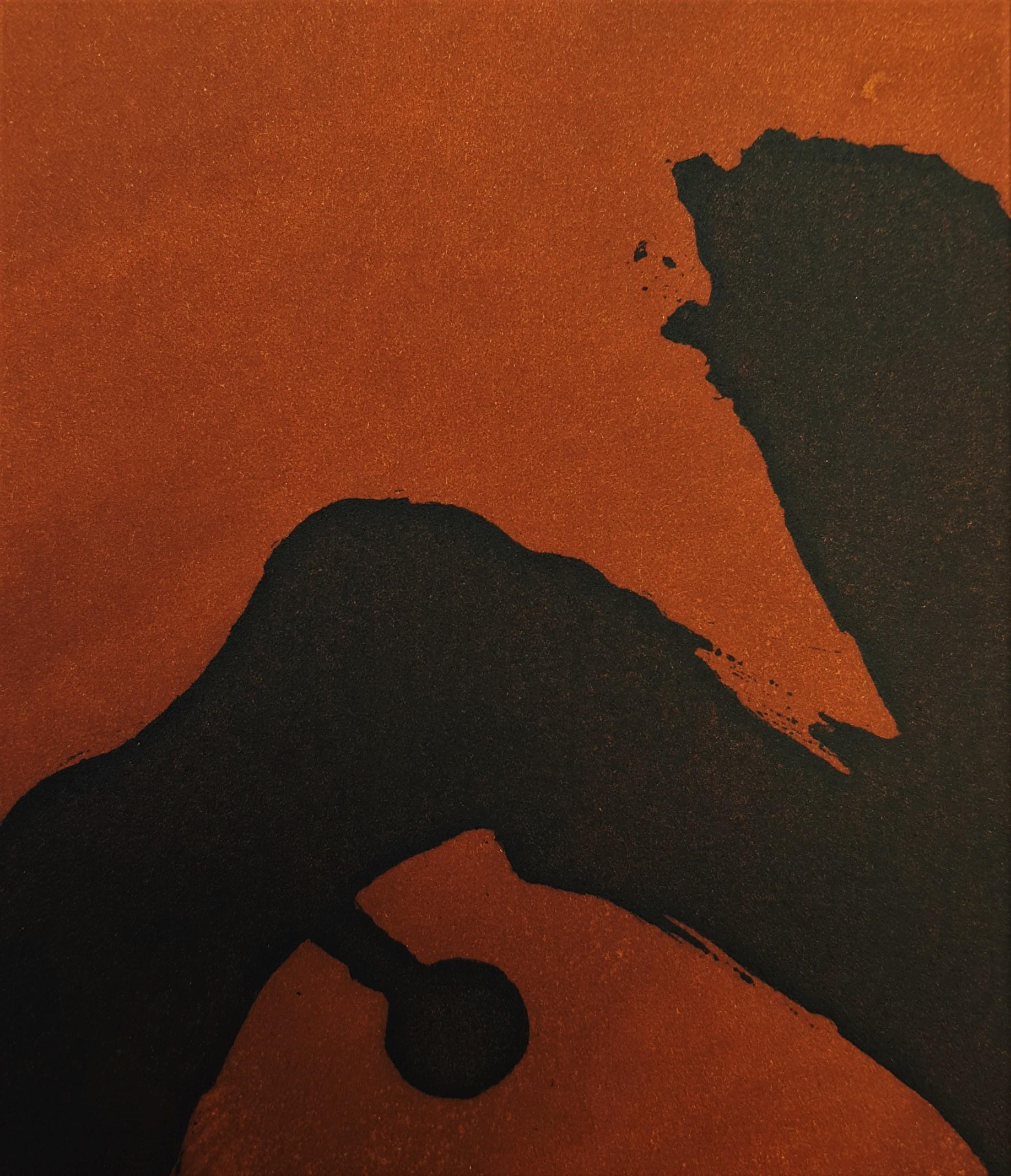 Signs on Copper /// Abstract Expressionism Robert Motherwell Brown Black Etching For Sale 8