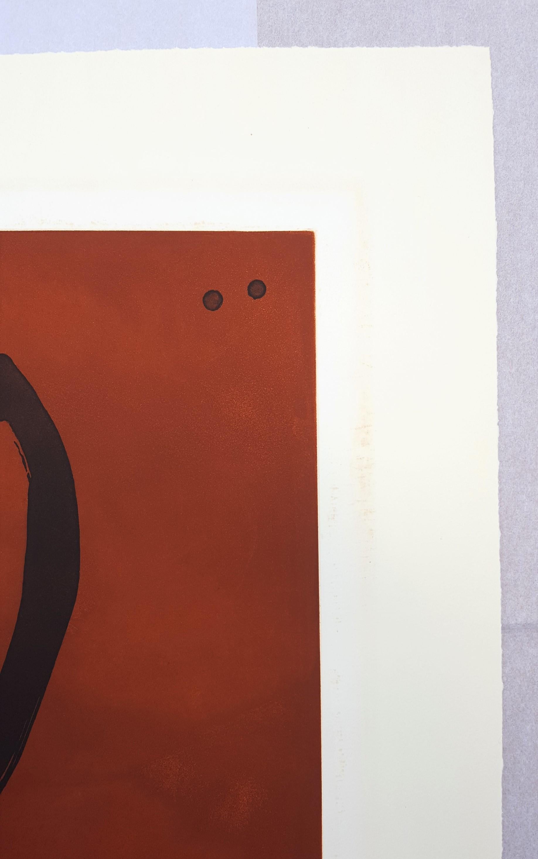 Signs on Copper /// Abstract Expressionism Robert Motherwell Brown Black Etching For Sale 2