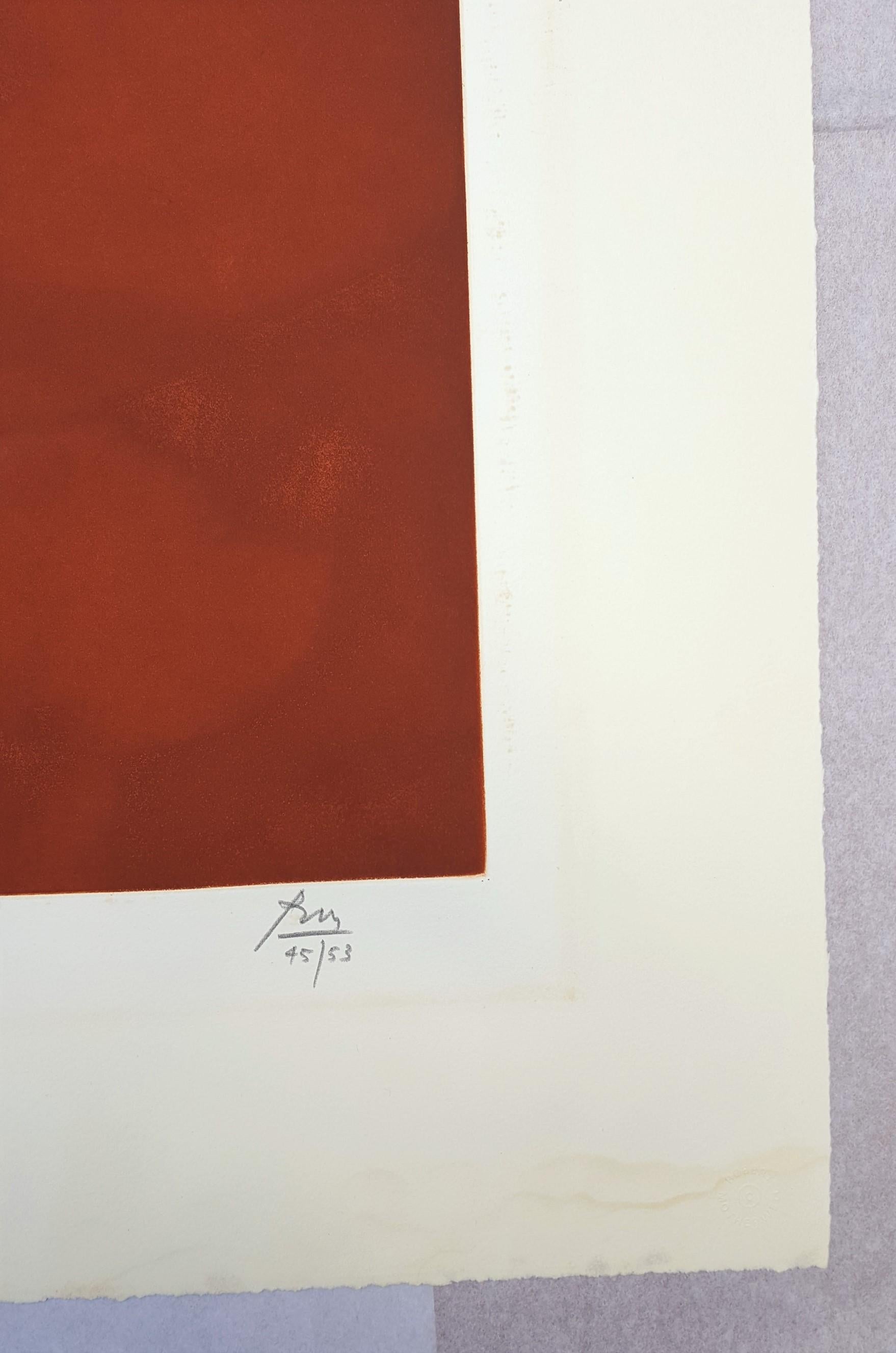 Zeichen auf Kupfer /// Abstrakter Expressionismus Robert Motherwell Brown Schwarzätzung im Angebot 6