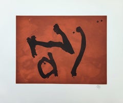 Signs on Copper /// Robert Motherwell Abstract Expressionism Black Brown Etching