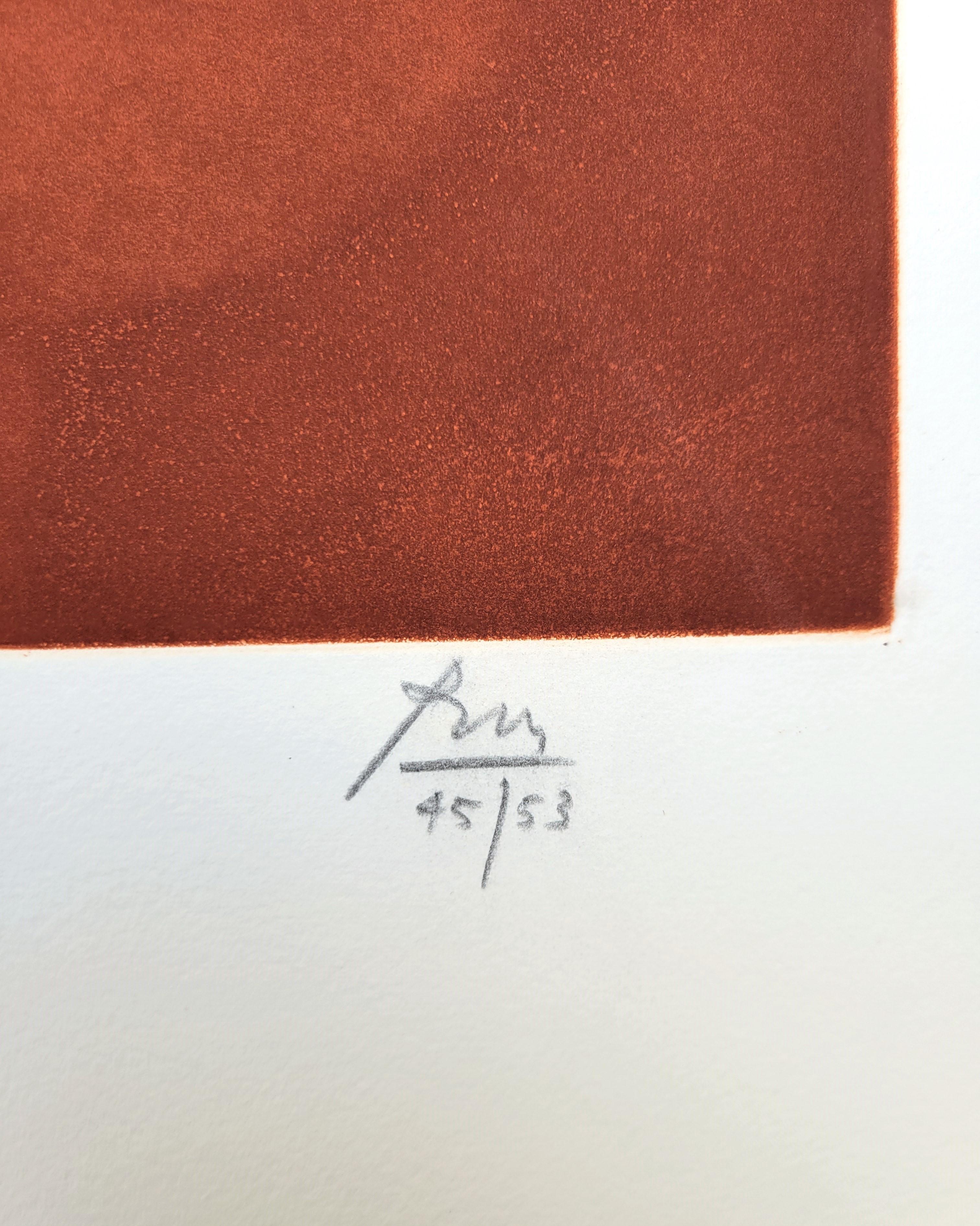 Segni su rame /// Robert Motherwell Espressionismo astratto Black Brown Acquaforte in vendita 7