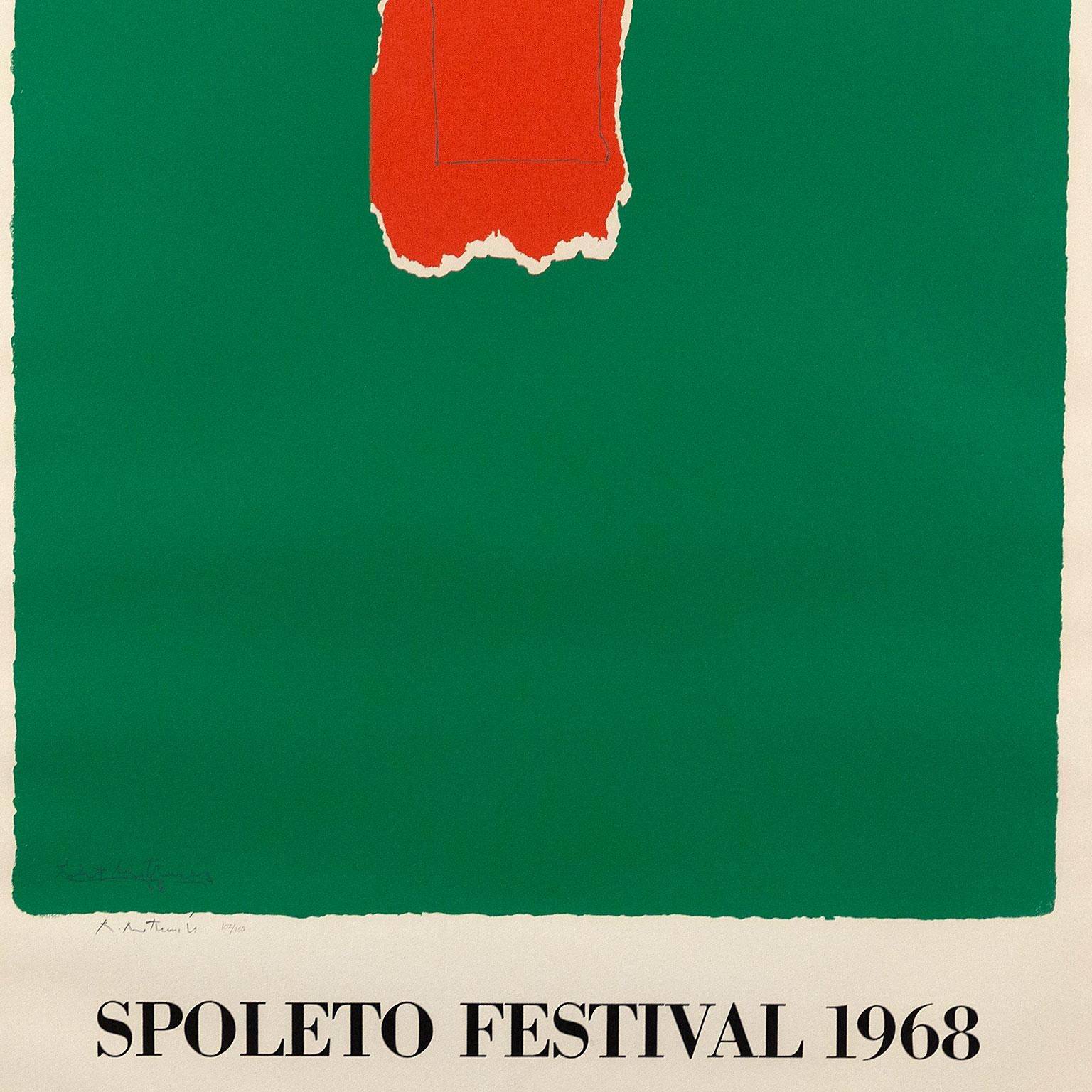 Spoleto Festival - Blue Abstract Print by Robert Motherwell