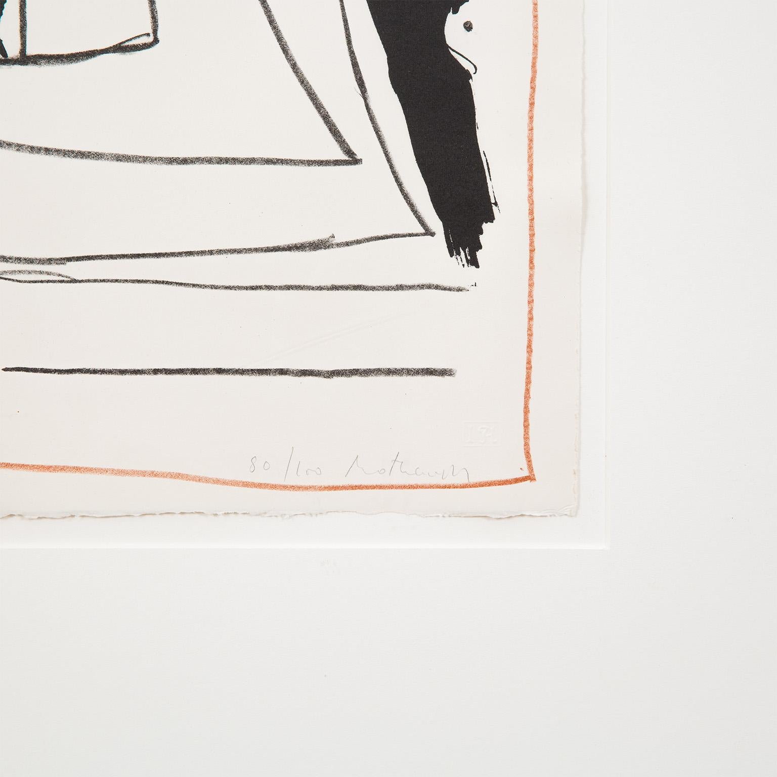 Summertime in Italy (with Lines) - Beige Abstract Print by Robert Motherwell