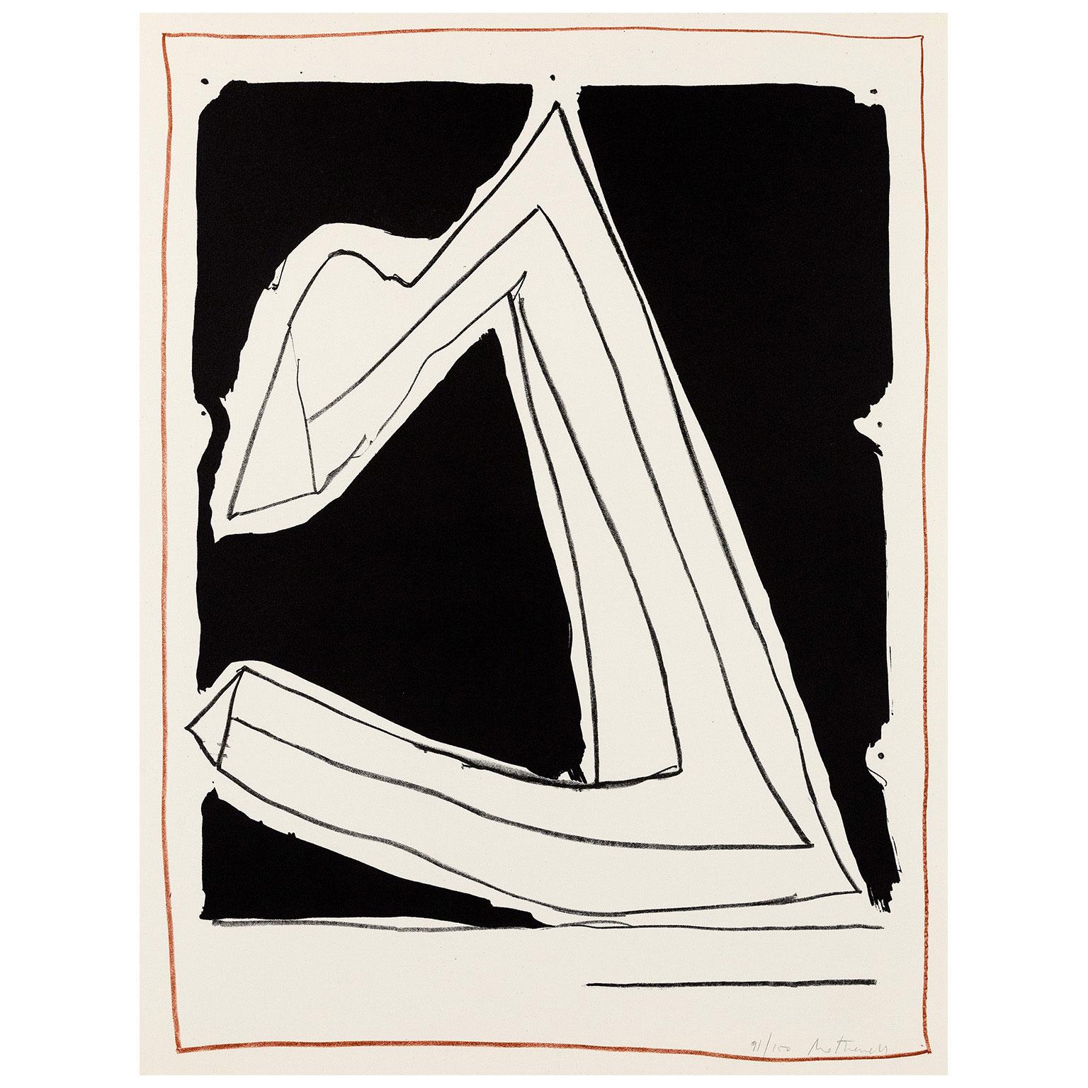 Abstract Print Robert Motherwell - L'été en Italie (avec des lignes)