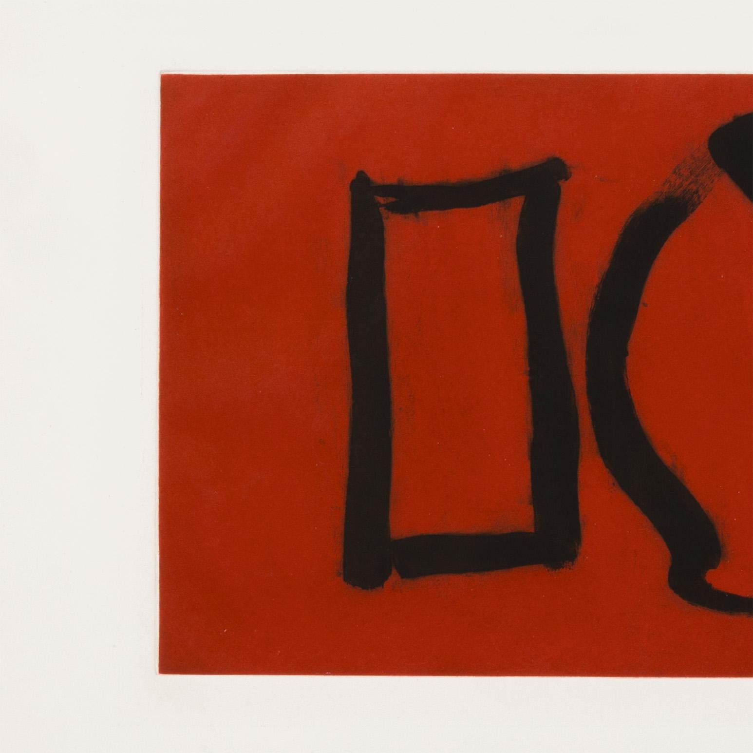 Three Forms - Red Abstract Print by Robert Motherwell
