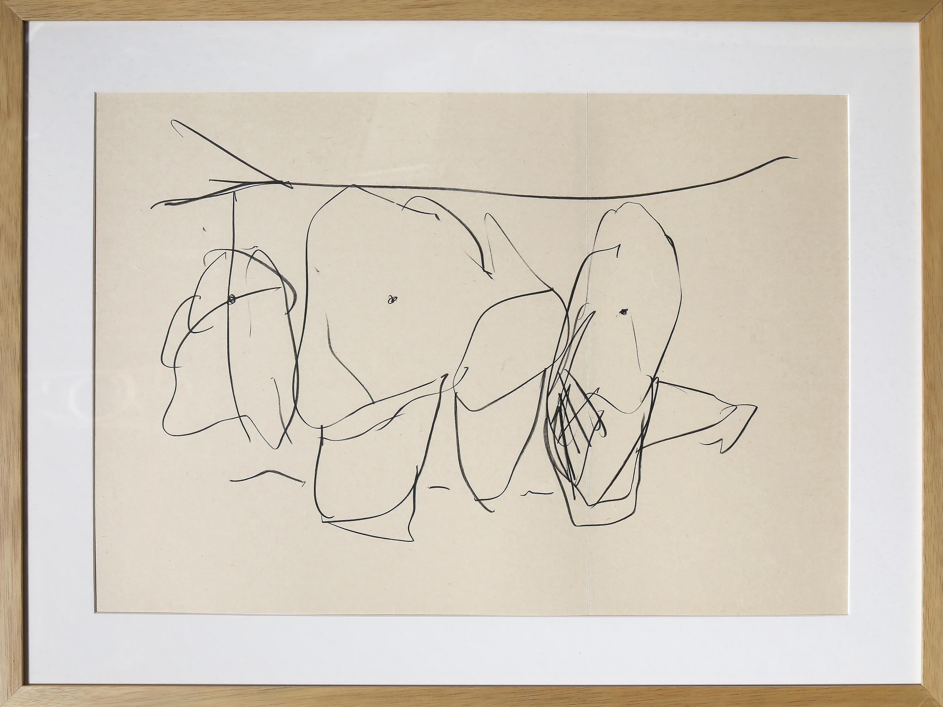 Trois poèmes : Personnages de Mexico I, lithographie abstraite de Robert Motherwell