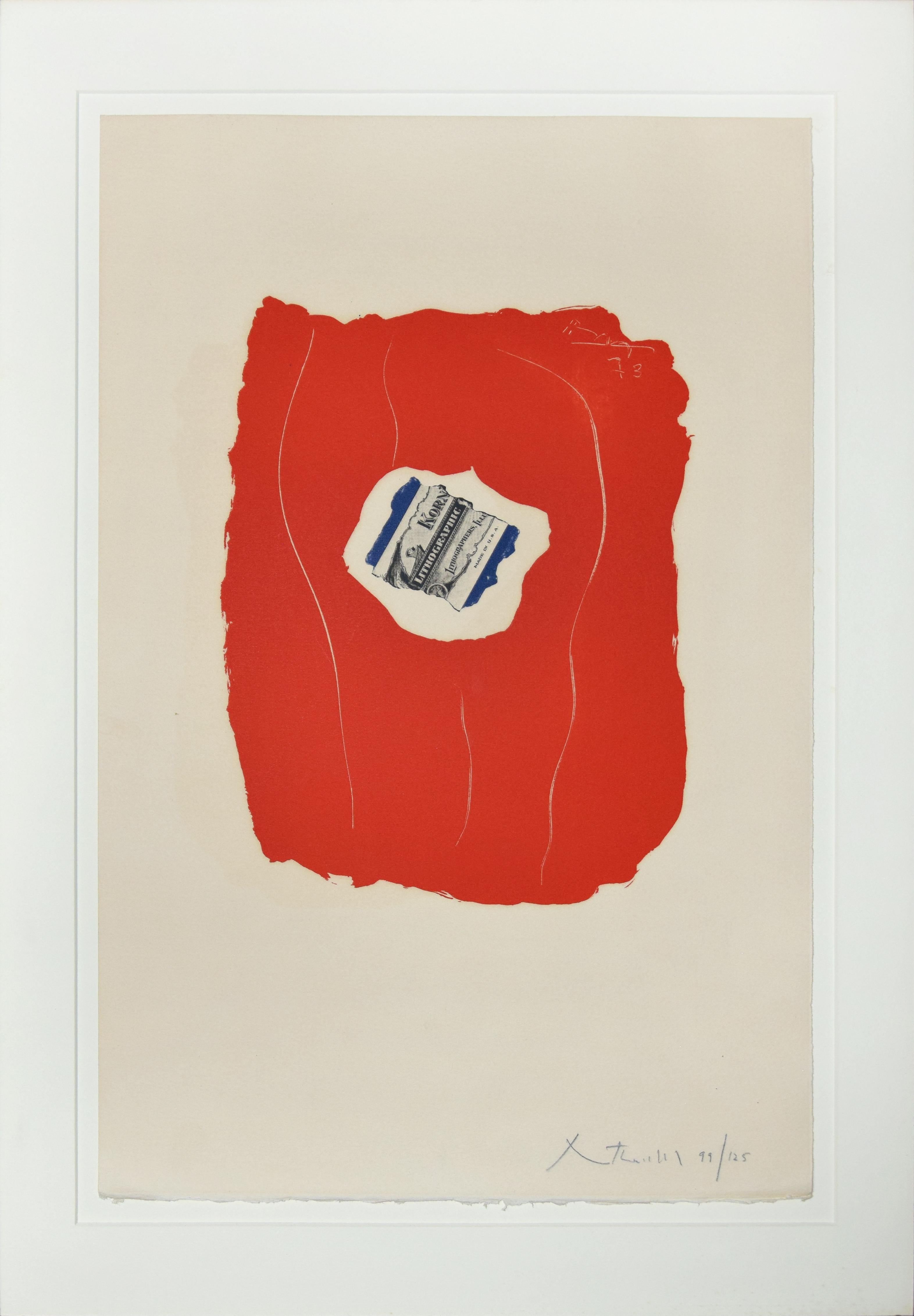 Tricolor is an original colored offset lithograph realized in 1973 by Robert Motherwell.
Hand-signed and numbered in pencil on the lower left. Edition of 125. Printed by Mourlot, Paris. Provenance label on the back. Perfect conditions. Including a