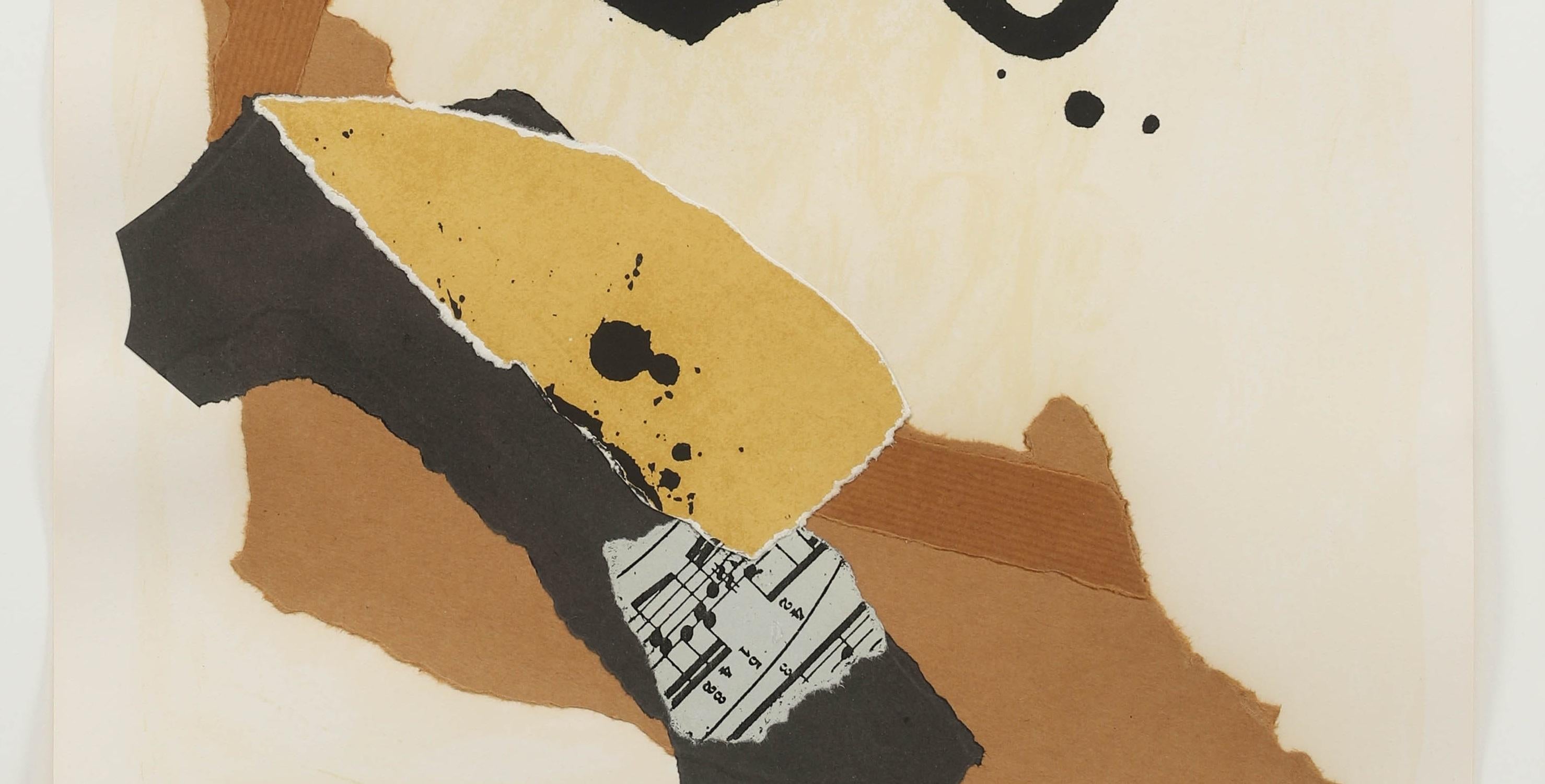Abstract Gesture Expresionism Collage New York Motherwell Black Musical Modern - Print by Robert Motherwell