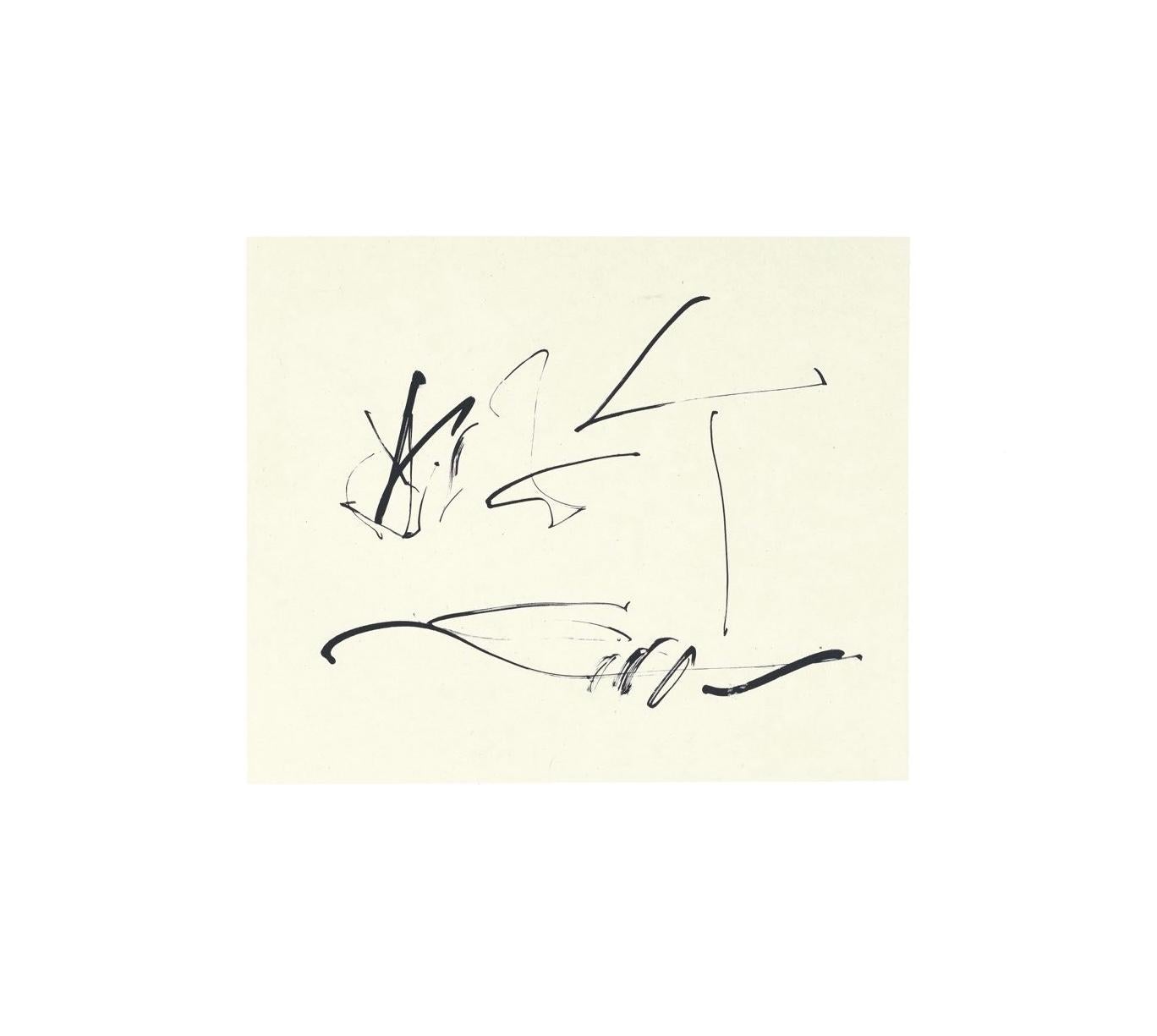 Vento (Belknap 354-380; Engberg/Banach 415-441), tre poesie - Abstract Print Bianco di Robert Motherwell