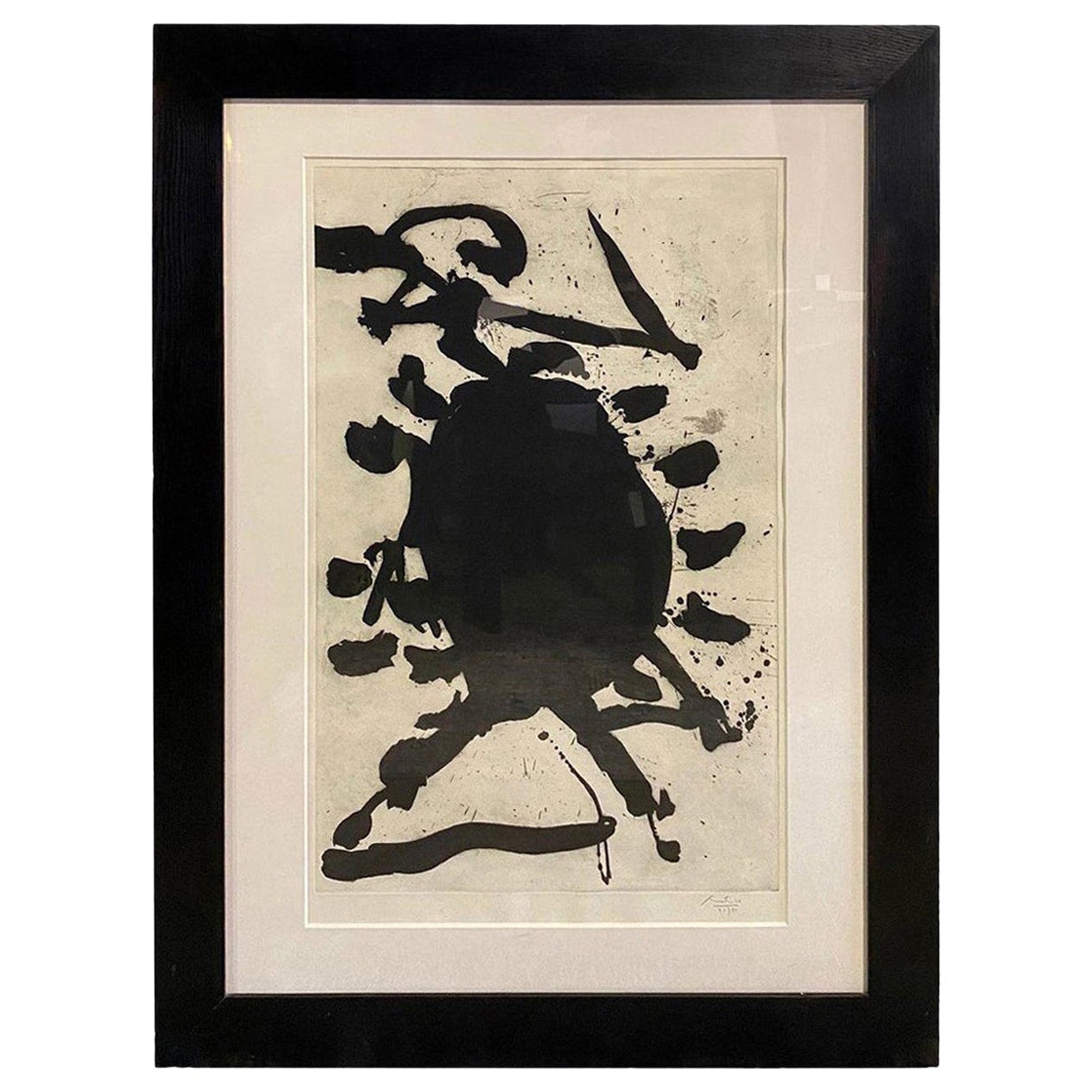 Robert Motherwell Signed Limited Edition Large Aquatint Etching Blackened Sun (Gravure à l'aquatinte)