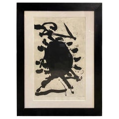 Robert Motherwell Signed Limited Edition Large Aquatint Etching Blackened Sun