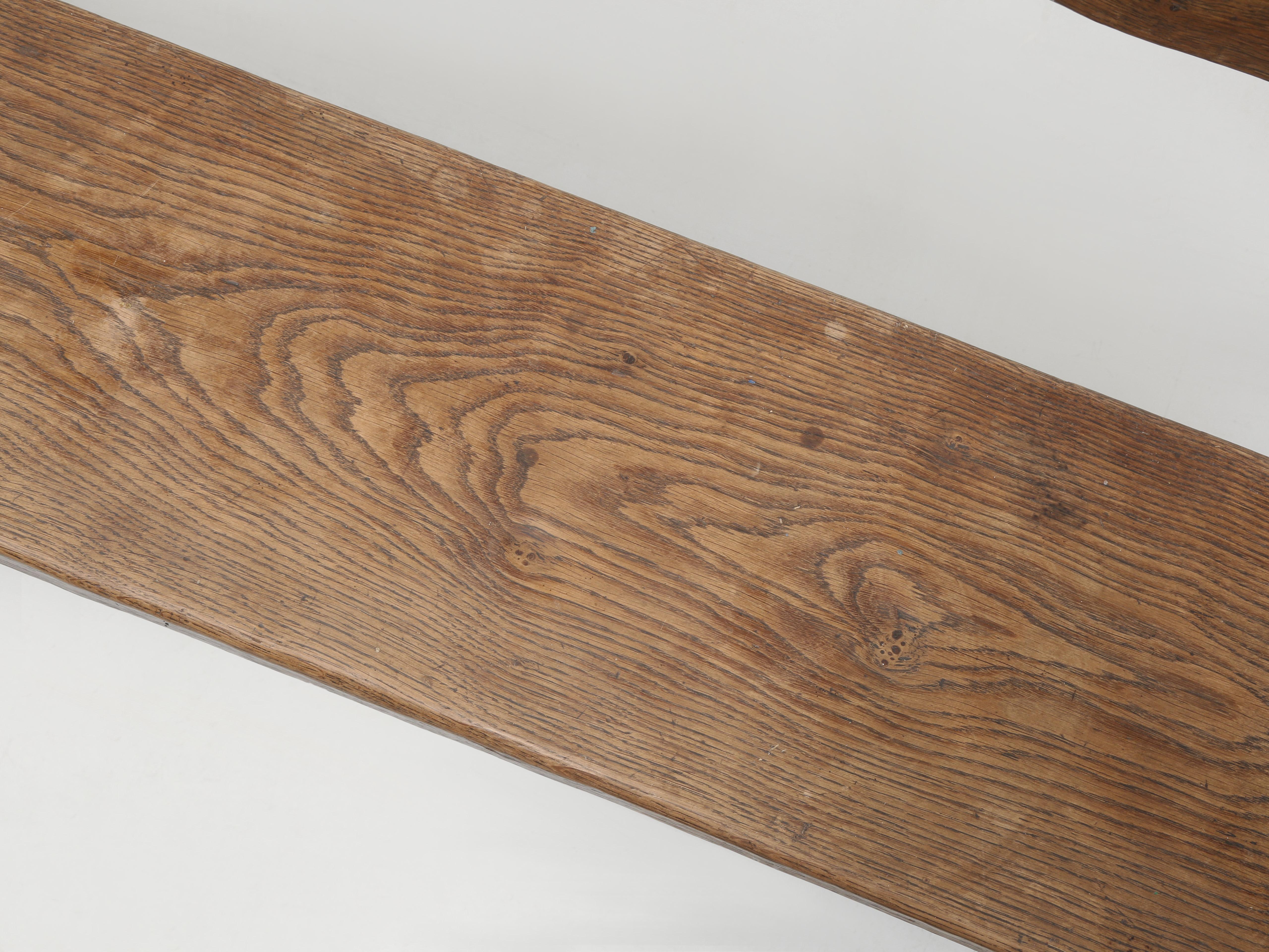 Robert Mouseman Thompson 1876-1955 Banco inglés con respaldo de riel de roble Asiento de tablón macizo en venta 2