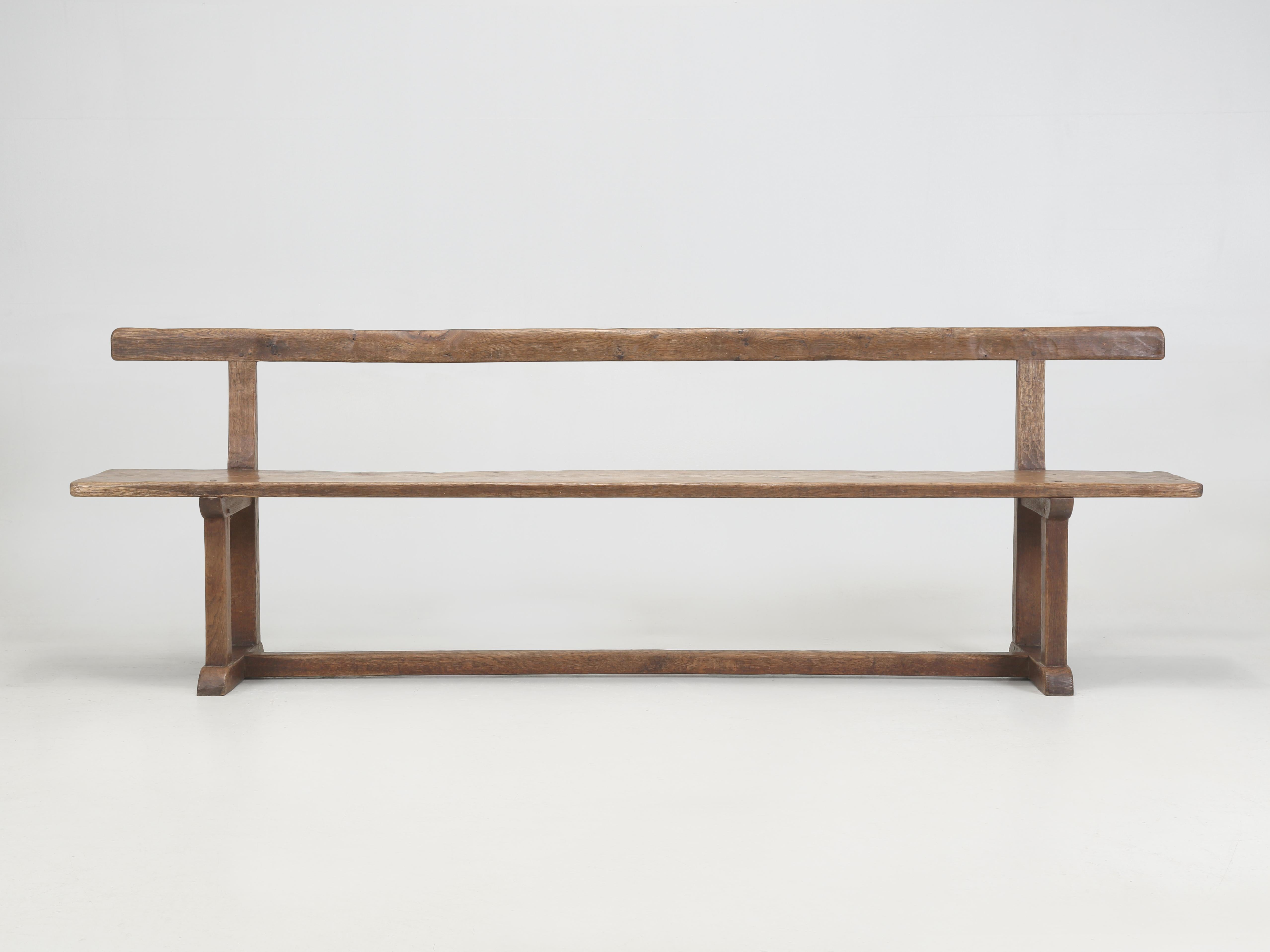 Robert Mouseman Thompson 1876-1955 Banco inglés con respaldo de riel de roble Asiento de tablón macizo en venta 4