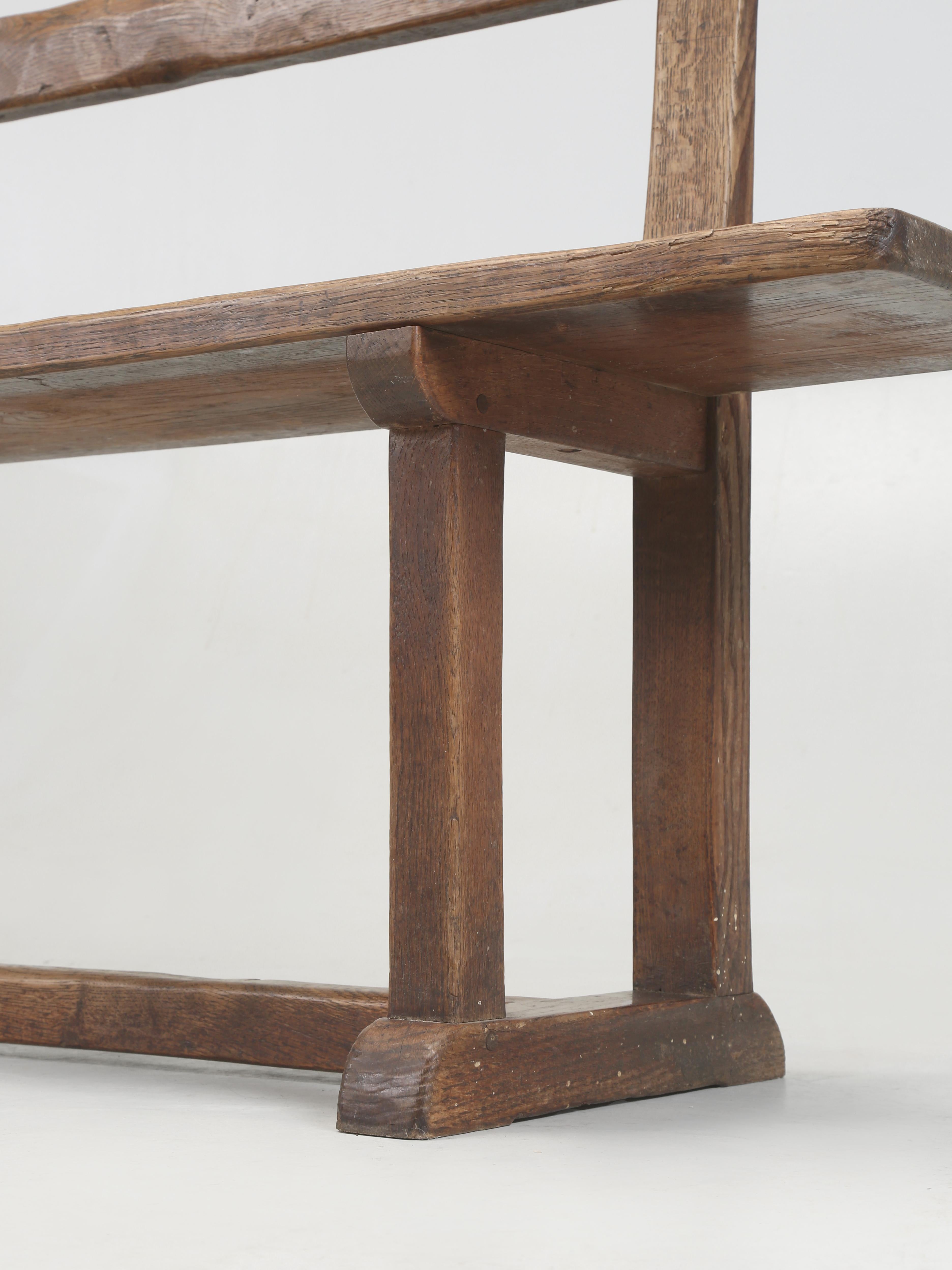 Robert Mouseman Thompson 1876-1955 Banco inglés con respaldo de riel de roble Asiento de tablón macizo en venta 5