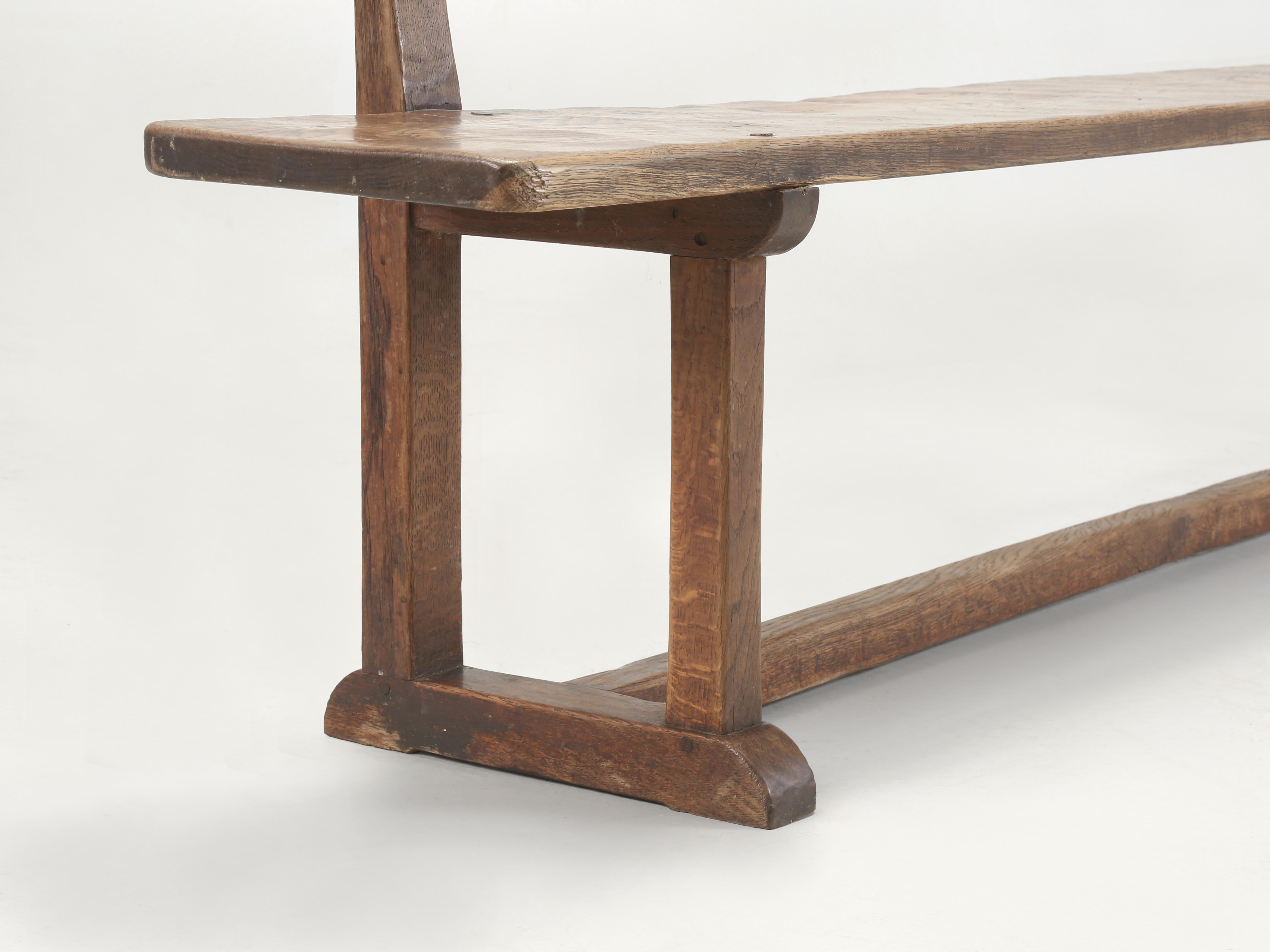 Robert Mouseman Thompson 1876-1955 Banco inglés con respaldo de riel de roble Asiento de tablón macizo en venta 7