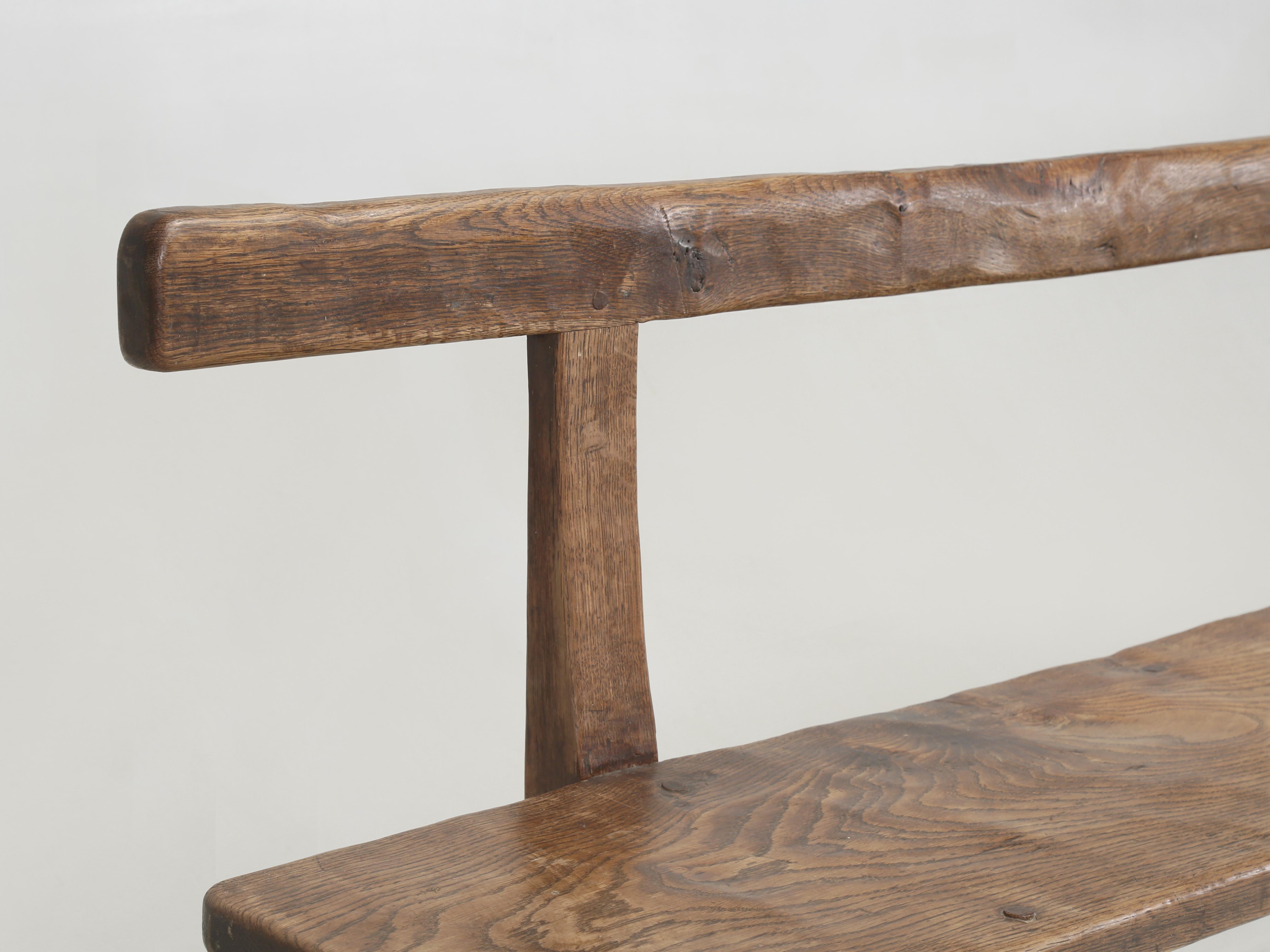 Robert Mouseman Thompson 1876-1955 Banco inglés con respaldo de riel de roble Asiento de tablón macizo Inglés en venta