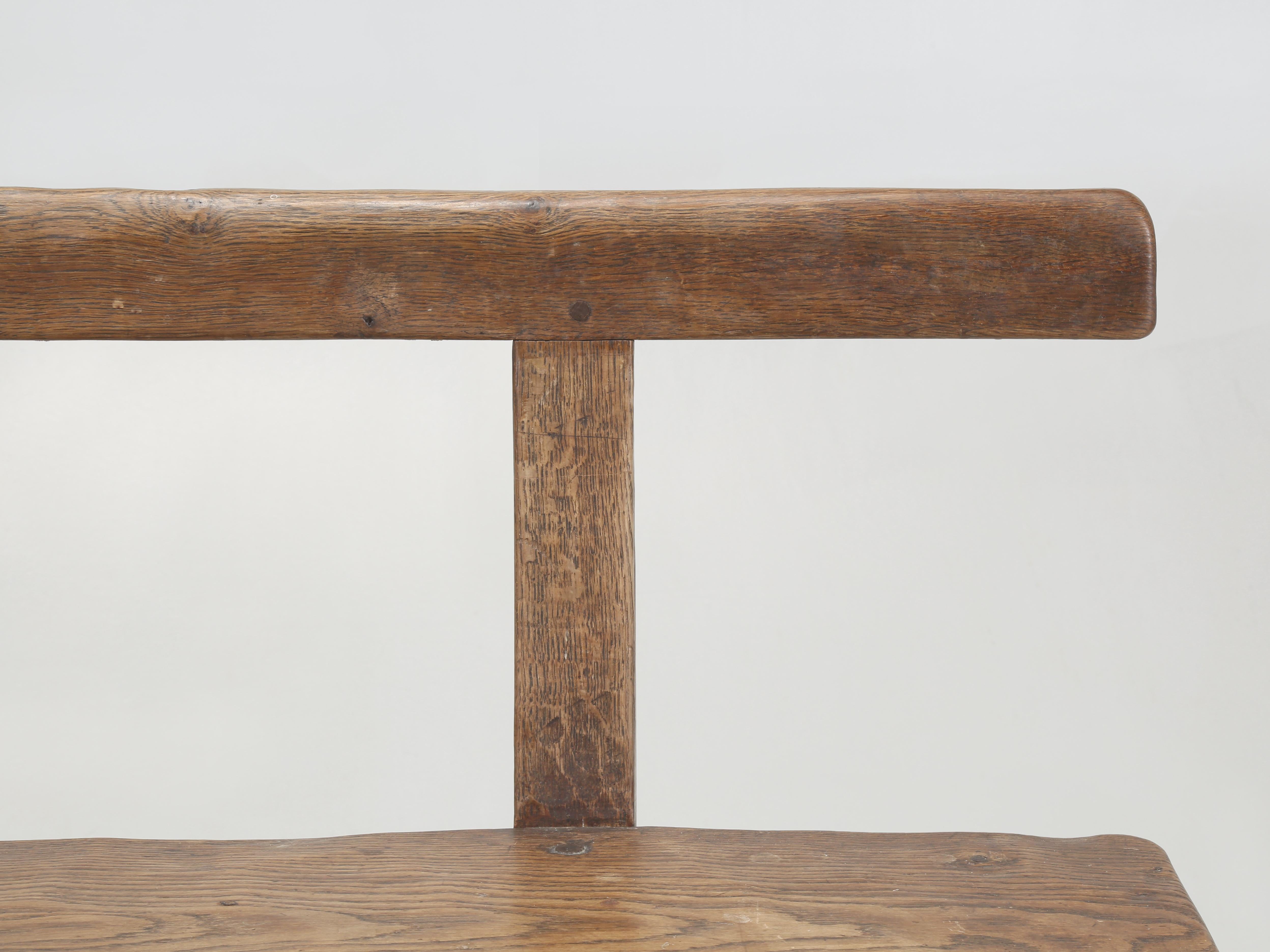Robert Mouseman Thompson 1876-1955 Banco inglés con respaldo de riel de roble Asiento de tablón macizo principios del siglo XX en venta