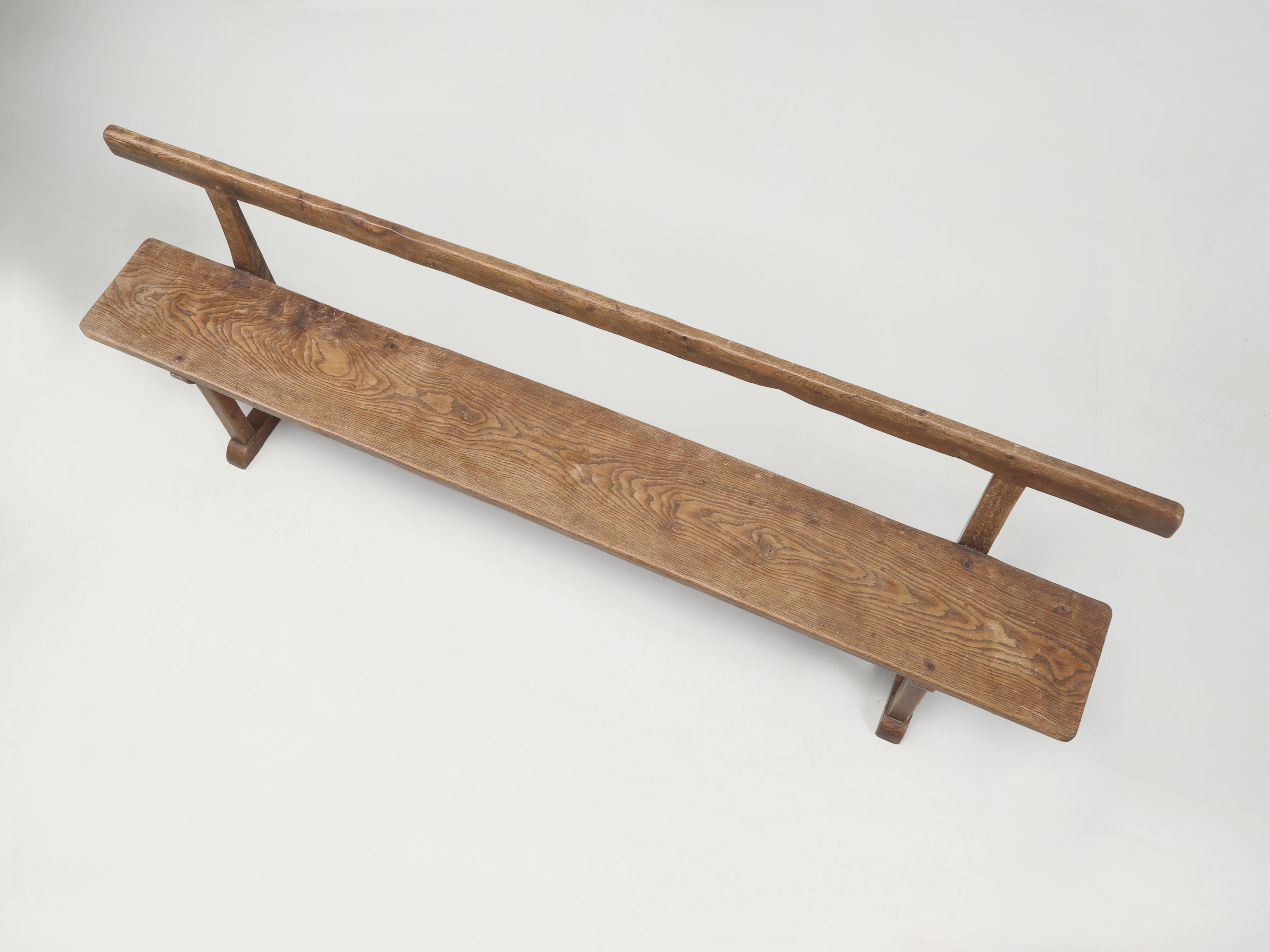 Robert Mouseman Thompson 1876-1955 Banco inglés con respaldo de riel de roble Asiento de tablón macizo Roble en venta