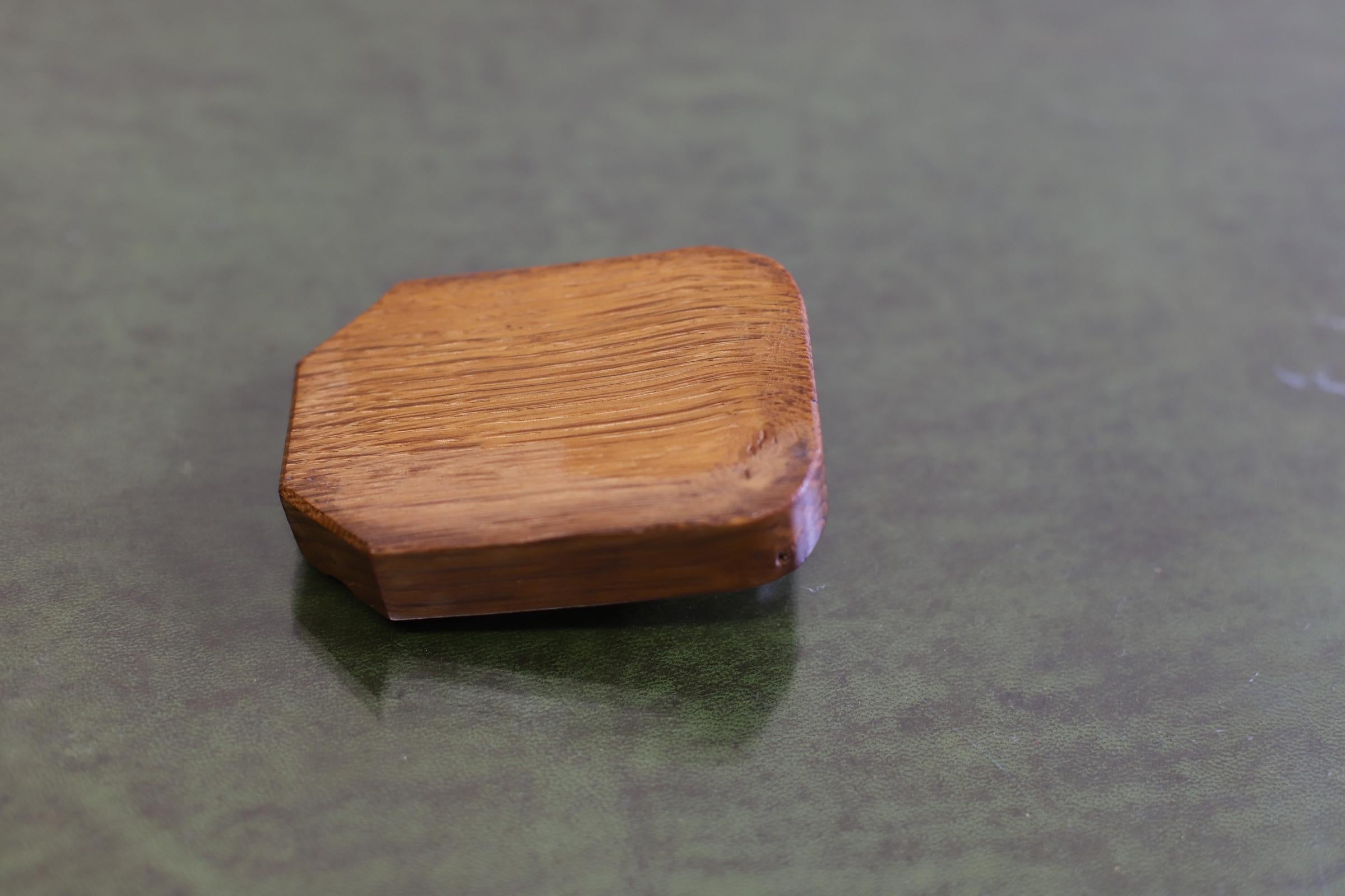 20th Century  Robert ' Mouseman ' Thompson, carved oak ashtray with mouse signature