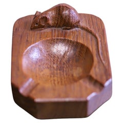  Robert ' Mouseman ' Thompson, carved oak ashtray with mouse signature