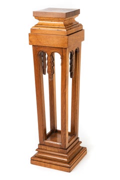 Robert  “Mouseman" Thompson English Oak Plant Stand, England, circa 1954