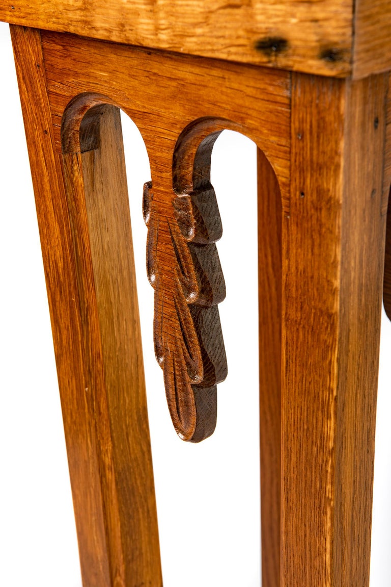 Robert “Mouseman" Thompson English Oak Plant Stand, England, circa 1954