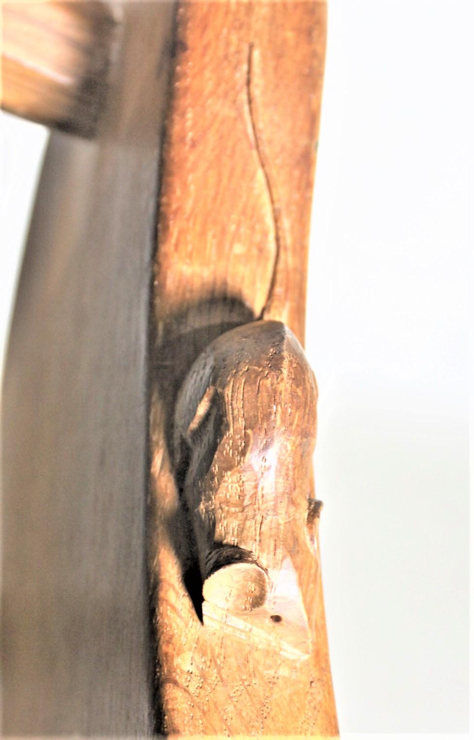 Robert 'Mouseman' Thompson Folk Art Carved Oak 3 Legged 'Cow' or Milking Stool 4
