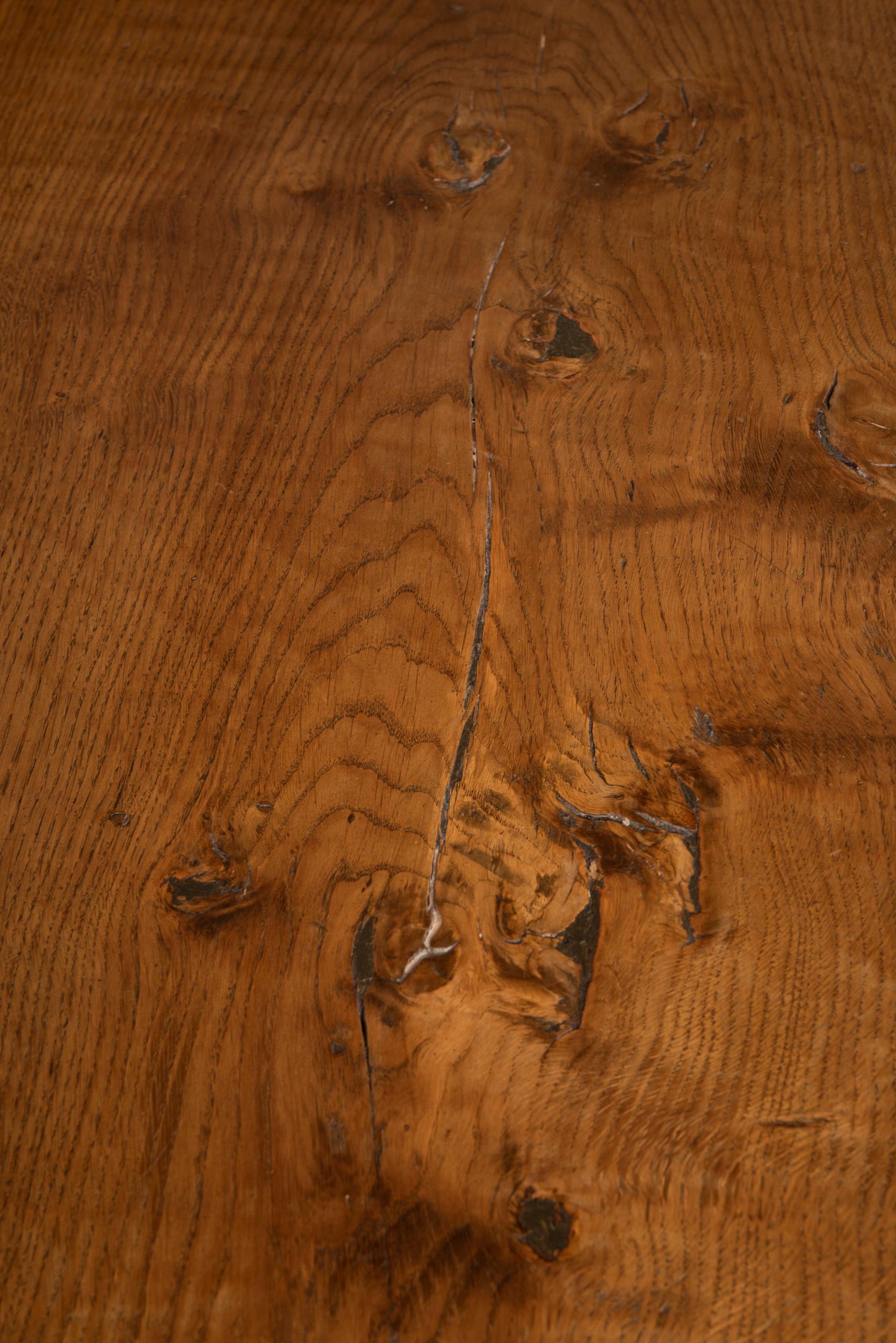 Hand-Carved Robert Mouseman Thompson Oak Partners Desk, England, 1930