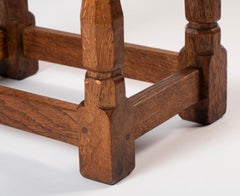 Robert “Mouseman” Thompson Rectangular Stool, England, circa 1940