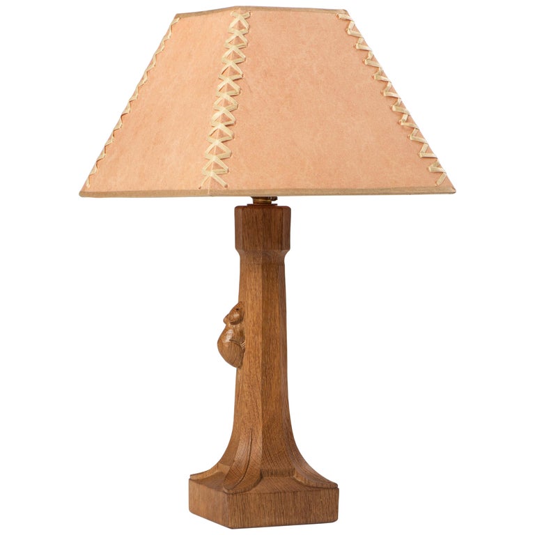 Robert “Mouseman” Thompson Table Lamp, England, circa 1970 For Sale at ...