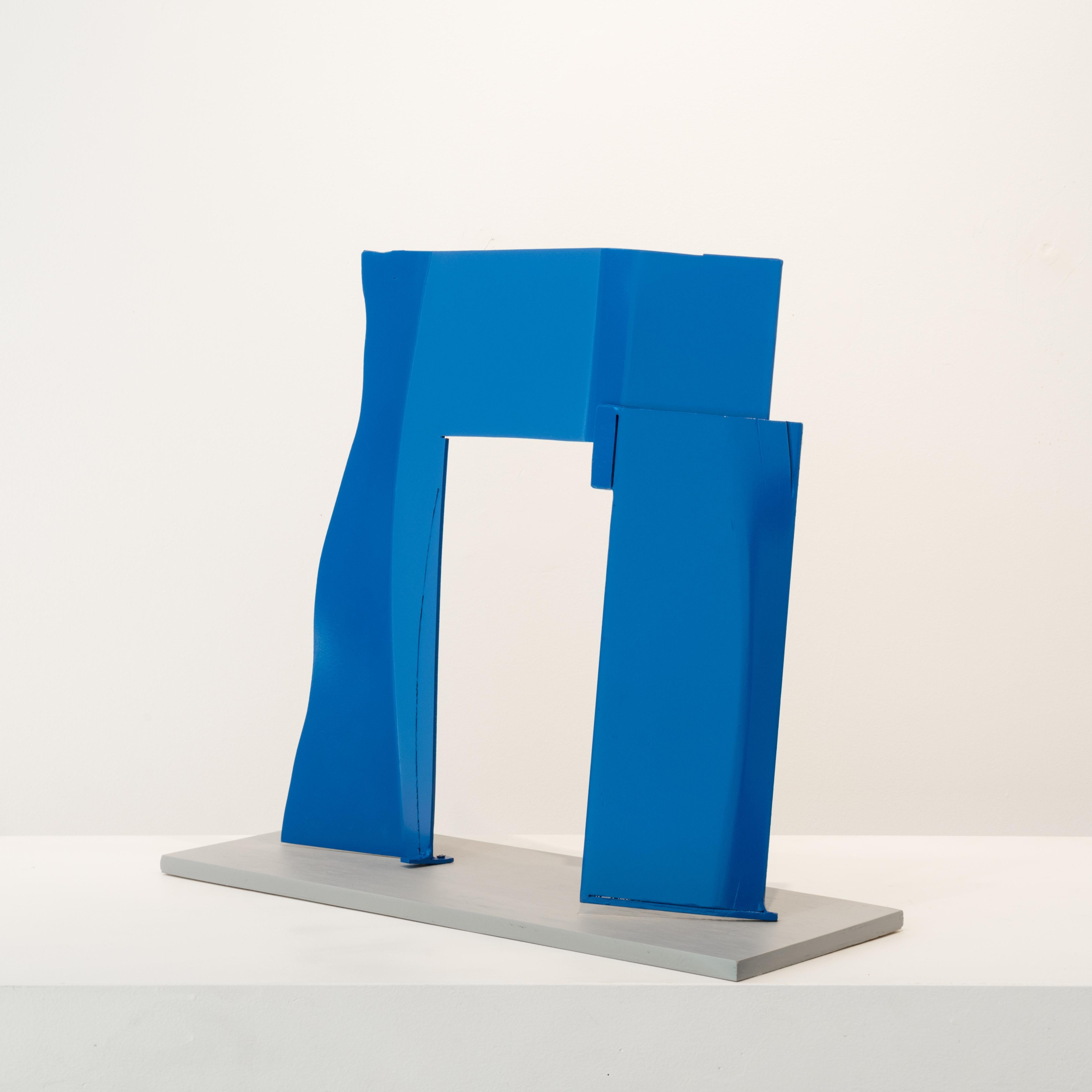 Blue Arch, aluminum sculpture painted blue (maquette) - Sculpture by Robert Murray