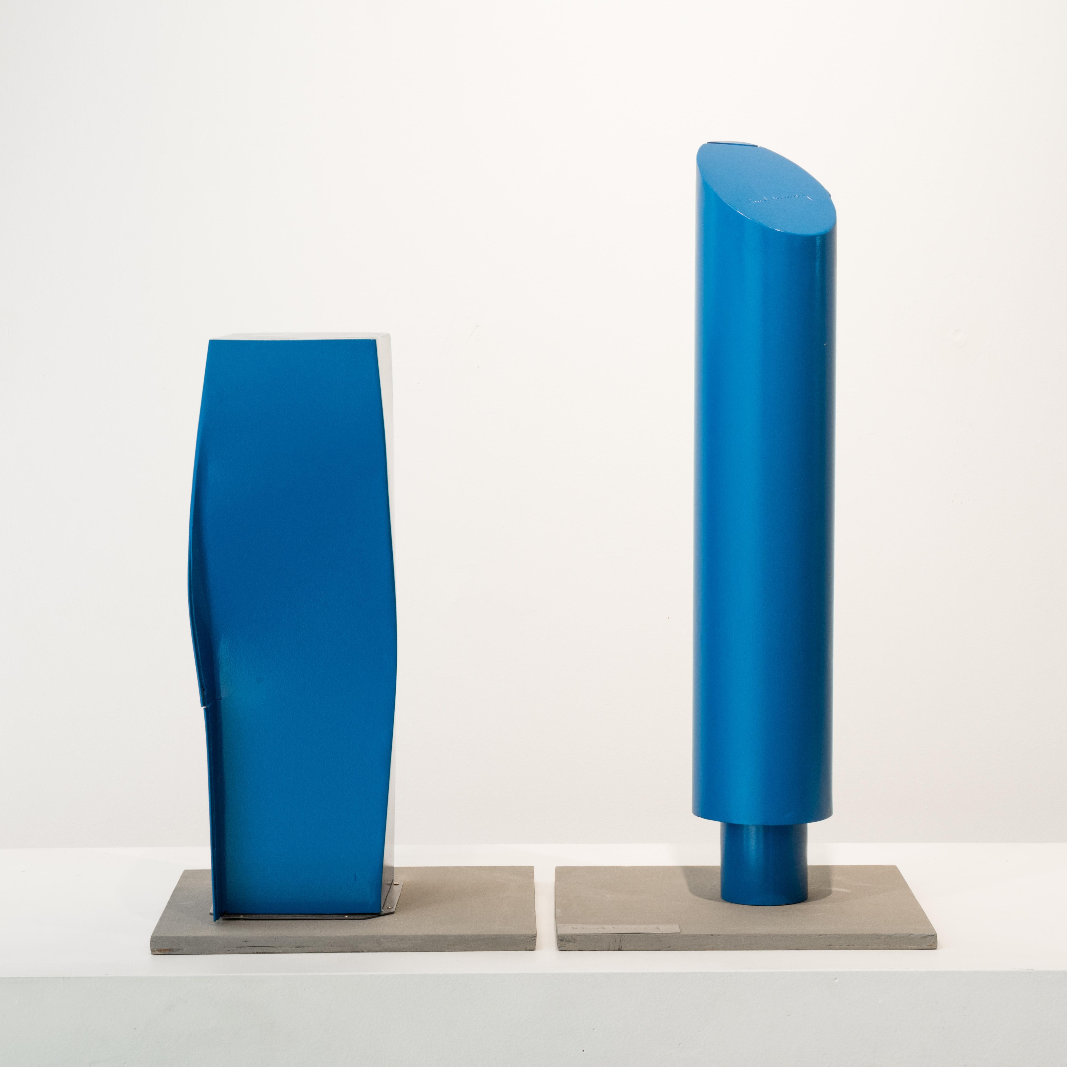 Robert Murray Abstract Sculpture - Blue Columns, steel sculpture painted blue (maquette)