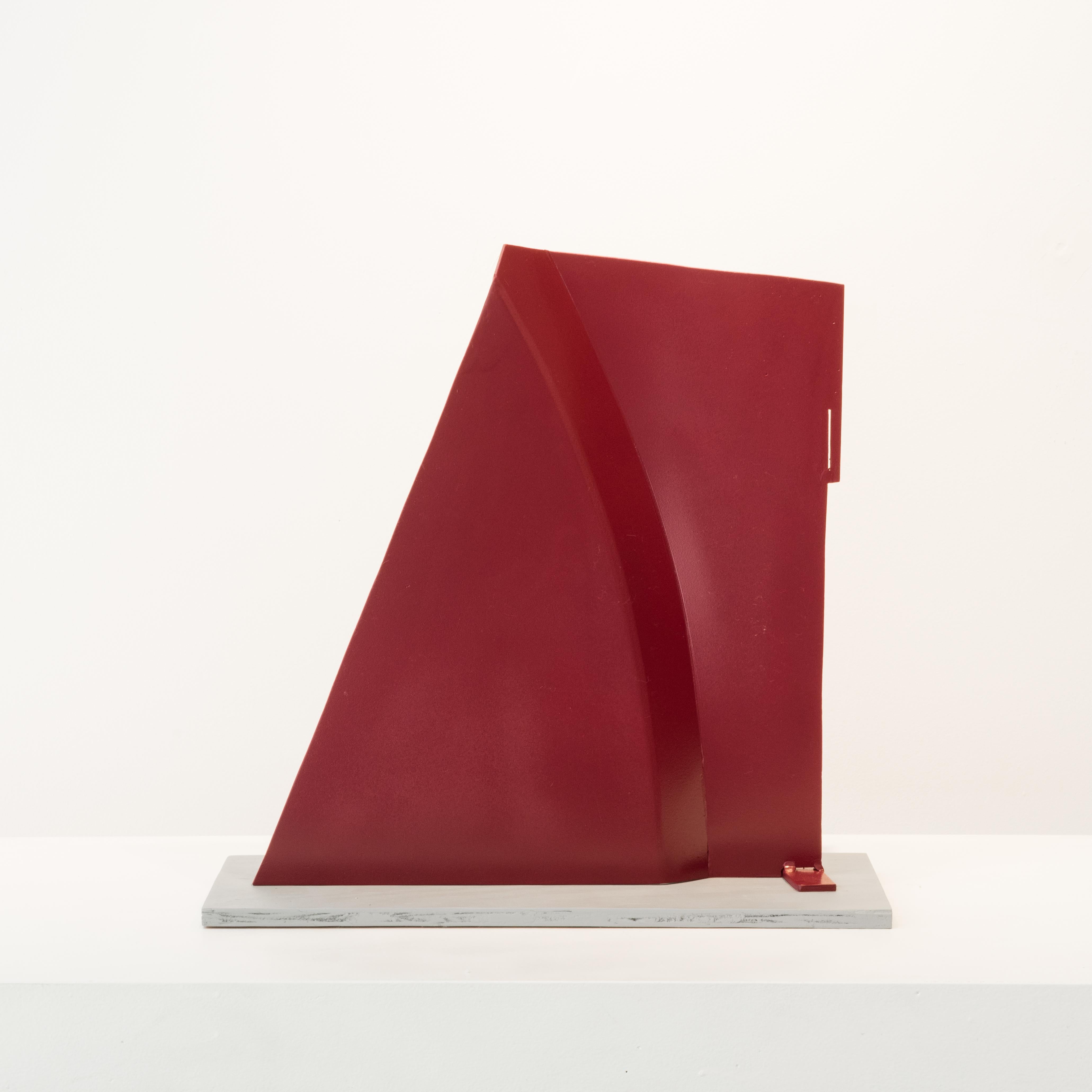 Red Ridge, aluminum sculpture painted red (maquette) - Abstract Geometric Sculpture by Robert Murray