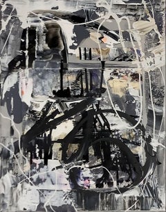 Fraction de Mute - Diptyque (Deux Peintures), Techniques Mixtes sur Toile