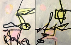 Solstice Dancers - Diptych (Two Paintings), Mixed Media on Canvas