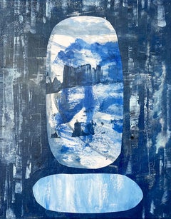 The Bluest Spring on the High Hill, Mixed Media on Canvas