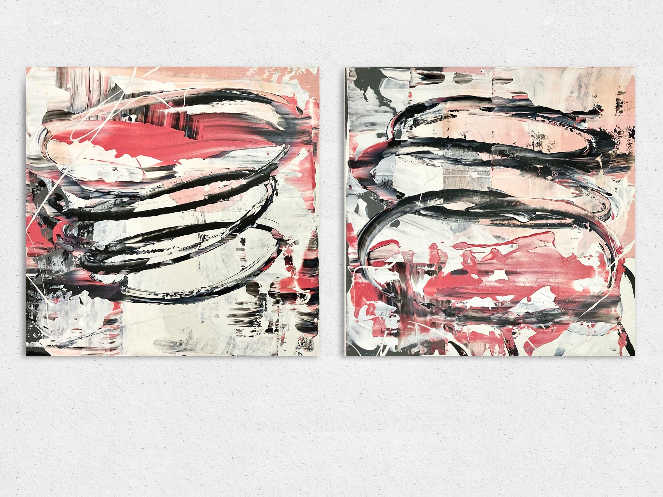 Carta anticata dipinta con  una composizione attiva.  :: Mixed Media :: Astratto :: Questo pezzo viene fornito con un certificato ufficiale di autenticità firmato dall'artista :: Pronto da appendere: Yes :: Firmato: Yes :: Posizione della firma: