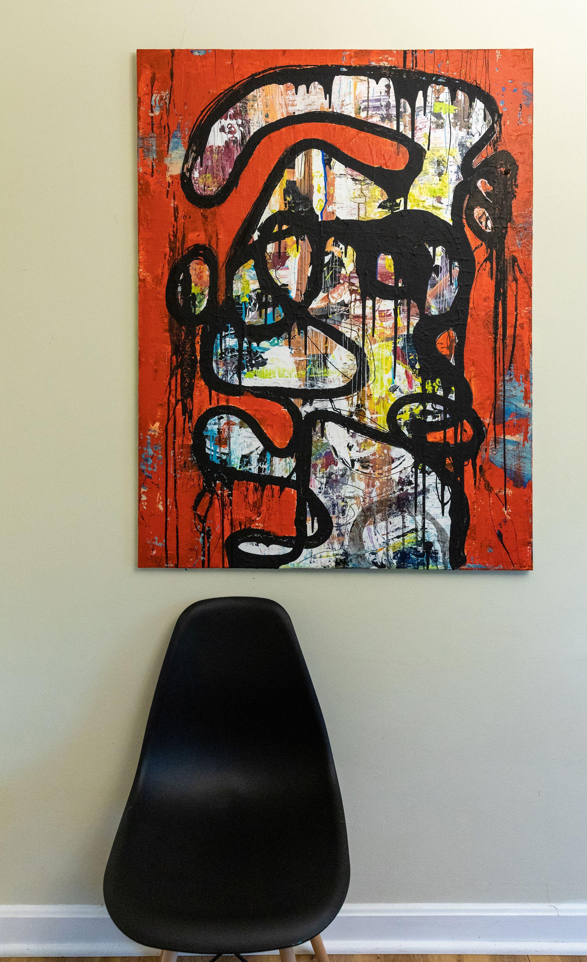 Continua a Marcus, Pittura, Acrilico su tela - Painting di Robert Musser