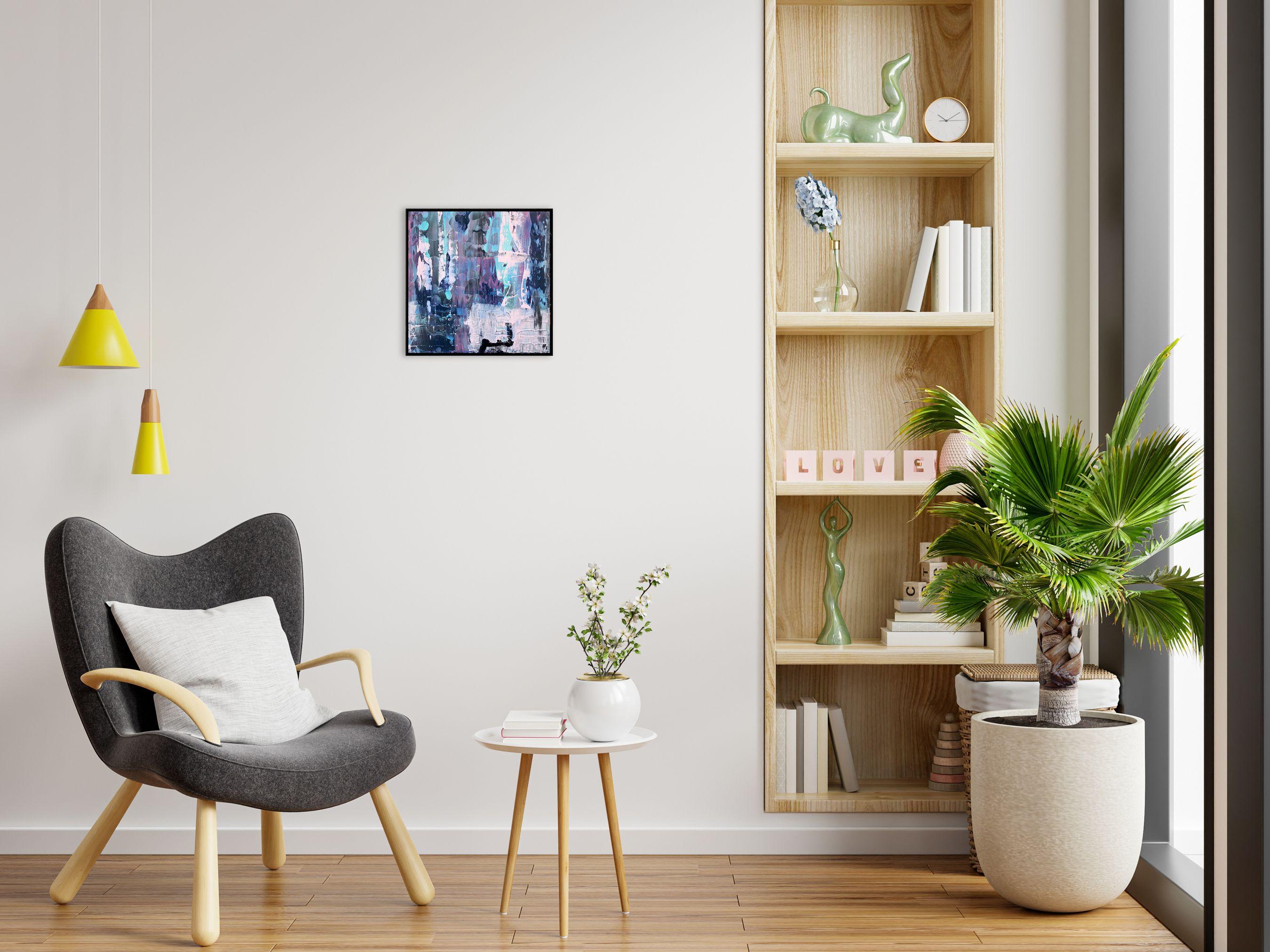 Un pequeño cuadro que me recuerda mi infancia a finales de los 80.  :: Pintura :: Abstracta :: Esta obra viene con un certificado oficial de autenticidad firmado por el artista :: Lista para colgar Sí :: Firmada: Sí :: Ubicación de la firma: detrás