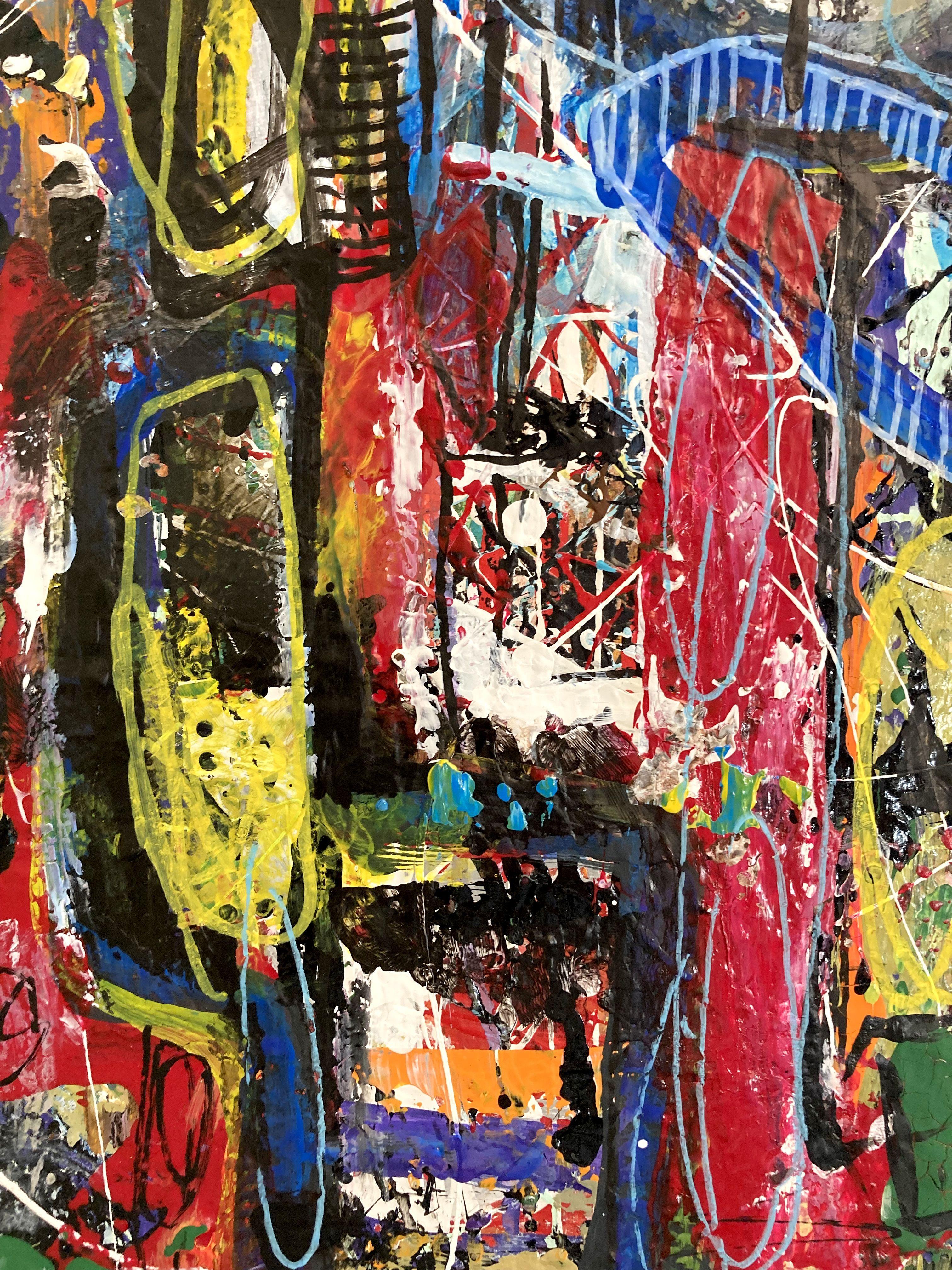 Gowge, Pintura, Acrílico sobre lienzo - Abstract Painting Negro de Robert Musser
